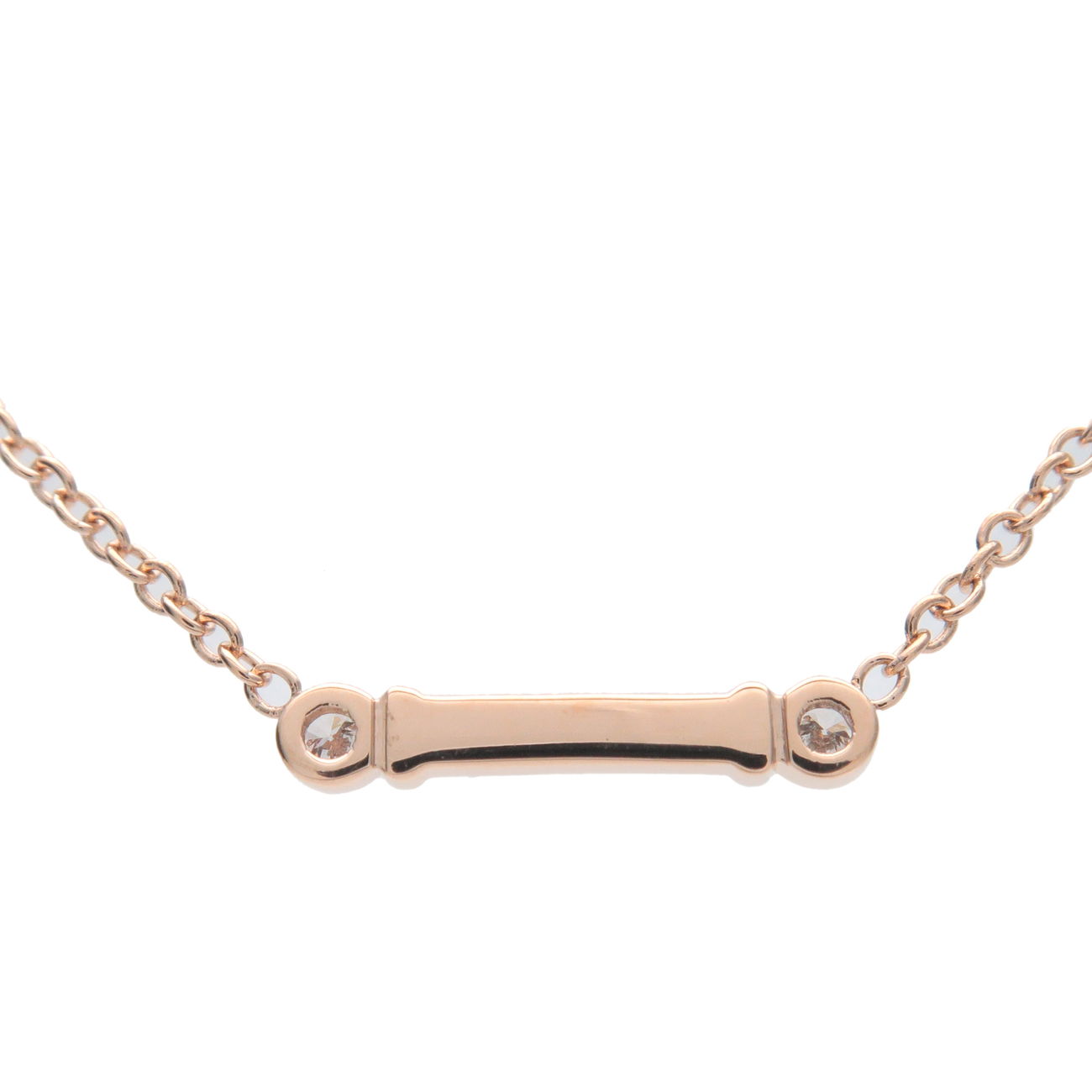 Tiffany-&-Co.-Fleur-de-Lis-Diamond-Key-Bar-Necklace-K18-Rose-Gold