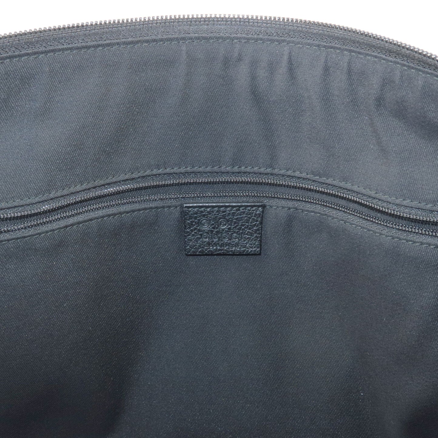 GUCCI GG Nylon Leather Tote Bag Hand Bag Black 268640