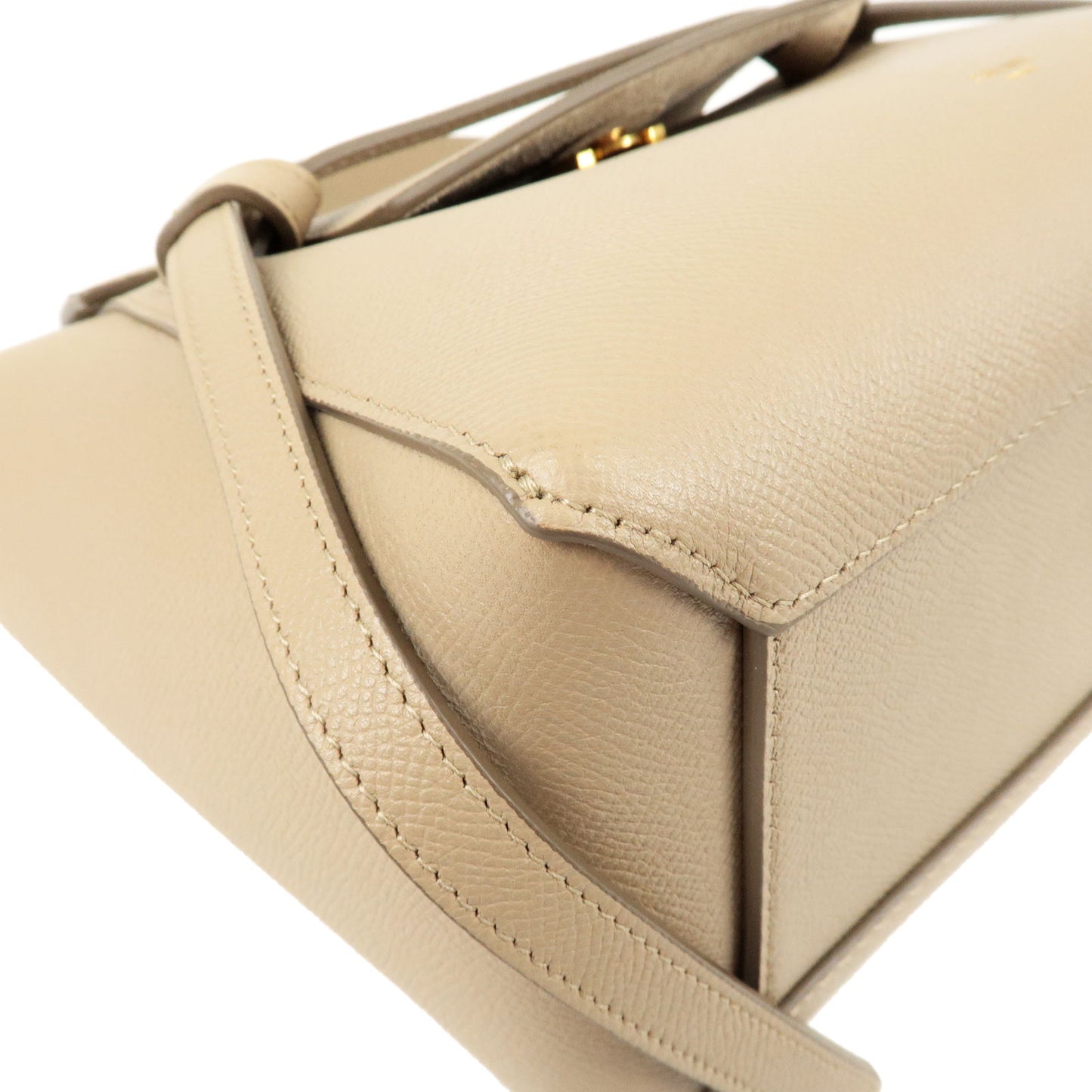 CELINE Leather Micro Belt Bag 2Way Shoulder Bag Light Taupe 189153