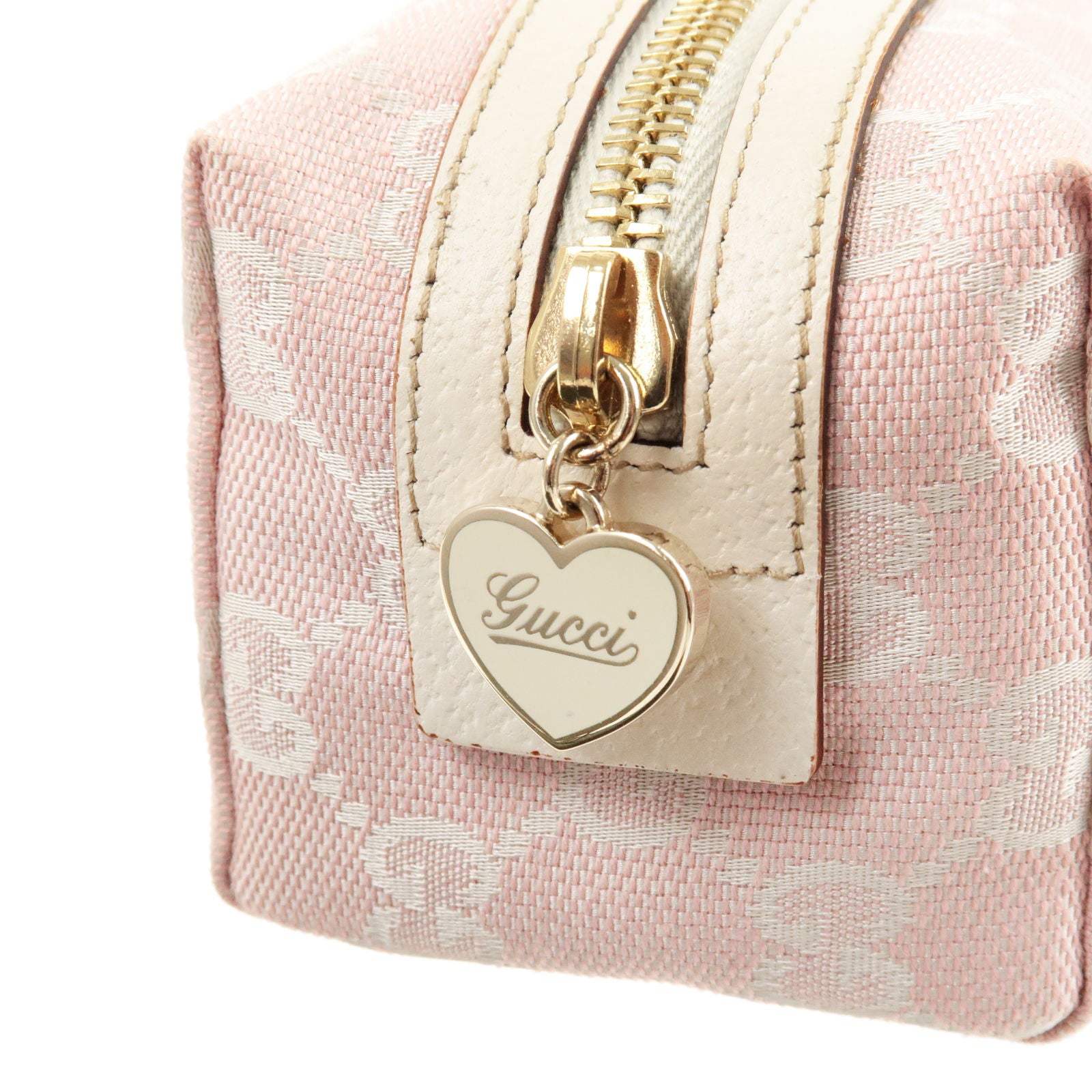 GUCCI-GG-Canvas-Leather-Pouch-Cosmetic-Bag-Pink-Ivory-153228 –  dct-ep_vintage luxury Store