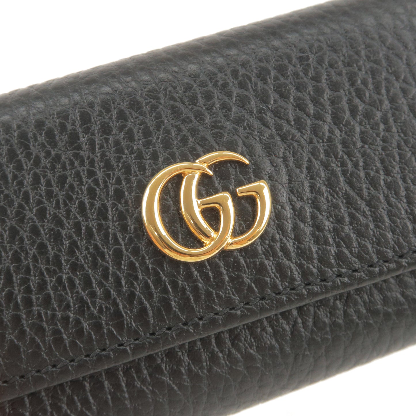 GUCCI GG Marmont Leather 6 Rings Key Case Key Holder Black 456118