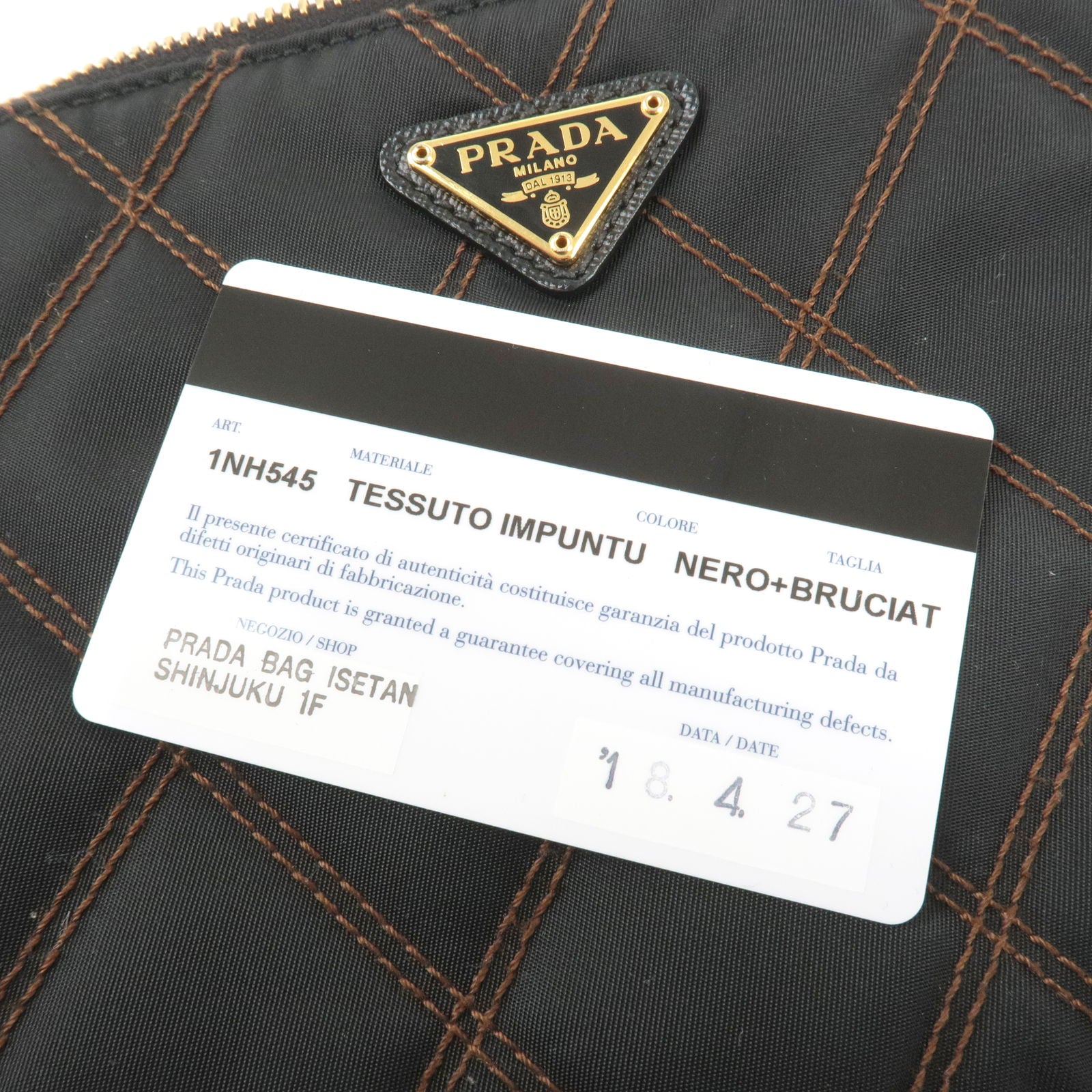 PRADA-Logo-Nylon-Leather-Clutch-Bag-Stitch-Pouch-Black-1NH545 –  dct-ep_vintage luxury Store