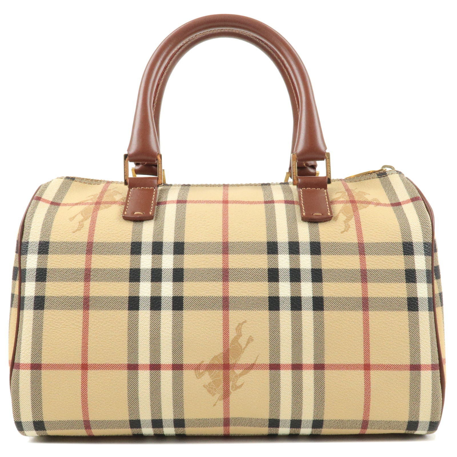 BURBERRY-Nova-Plaid-PVC-Leather-Boston-Bag-Hand-Bag-Beige-Brown –  dct-ep_vintage luxury Store