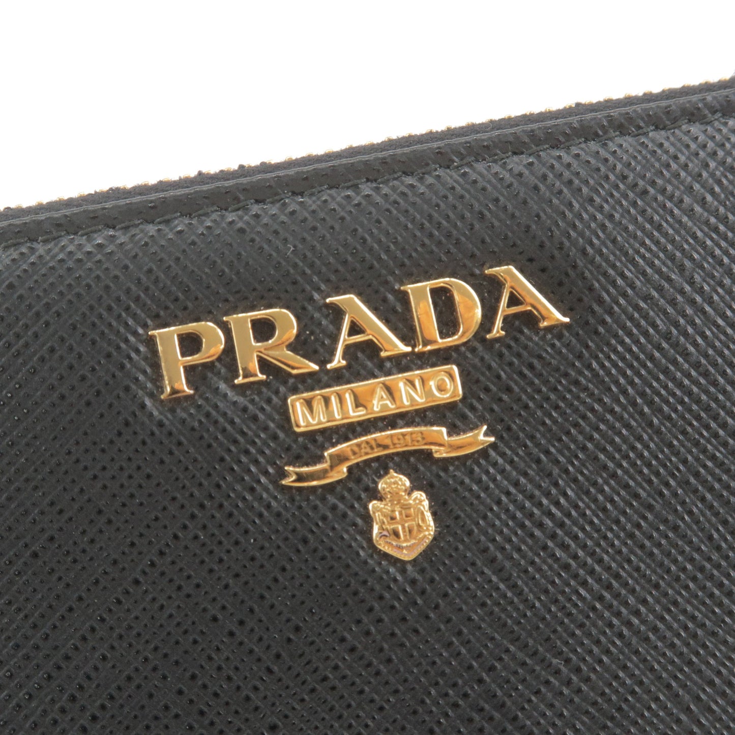 PRADA Leather Fragment Card Case Coin Case Black 1MC054
