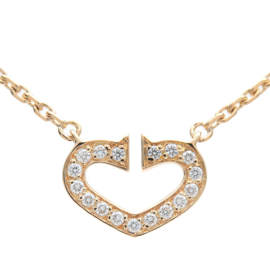 Cartier-C-Heart-Diamond-Necklace-K18YG-750YG-Yellow-Gold