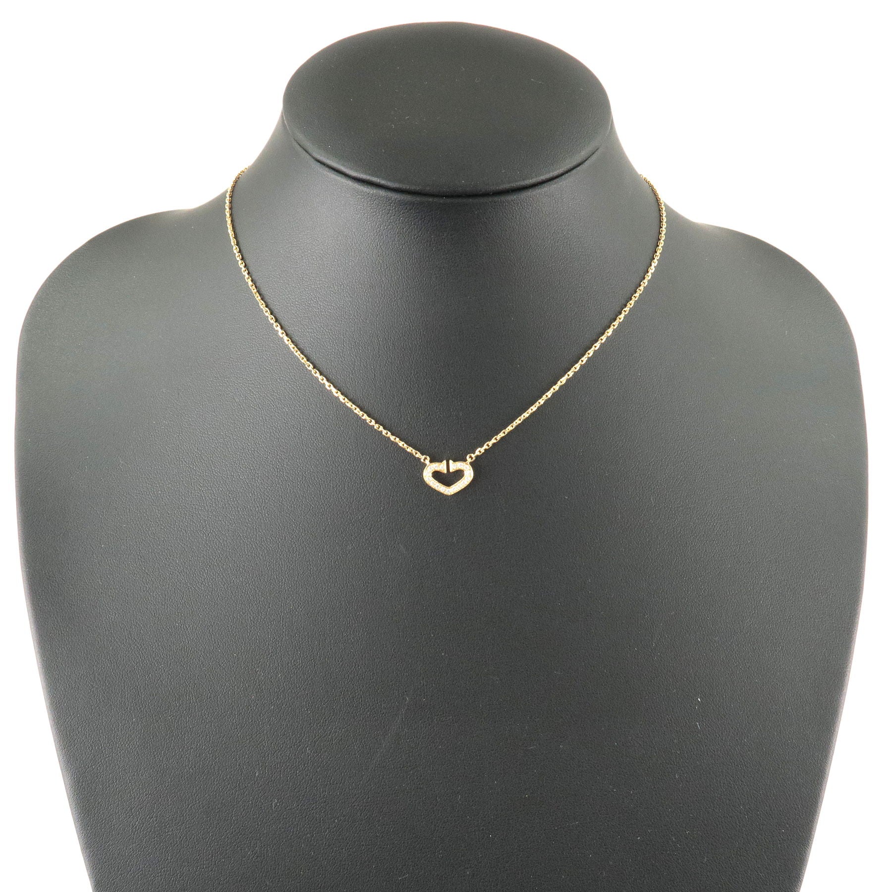 Cartier-C-Heart-Diamond-Necklace-K18YG-750YG-Yellow-Gold