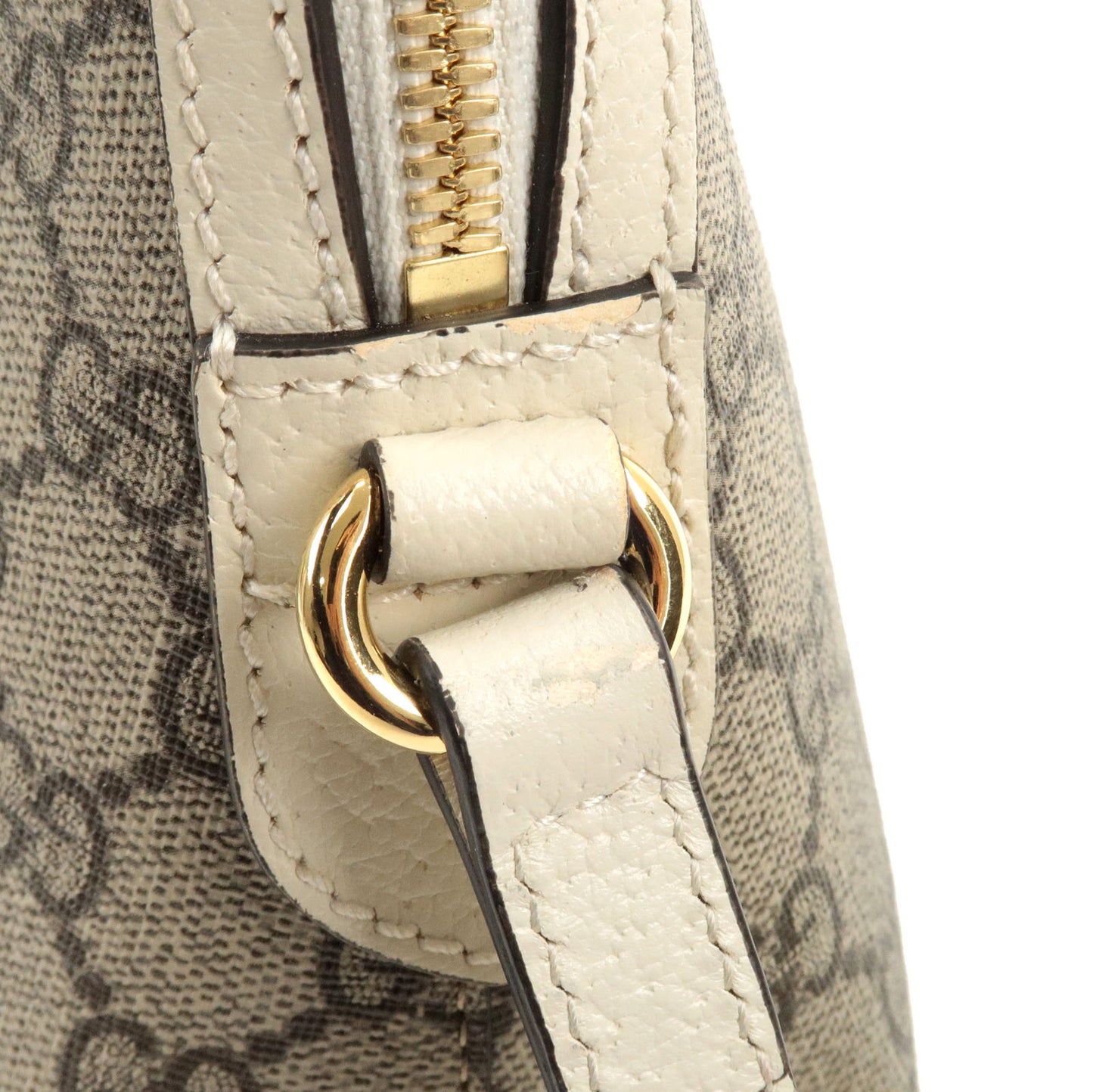 GUCCI Sherry Ophidia PVC Leather Shoulder Bag Ivory 499621