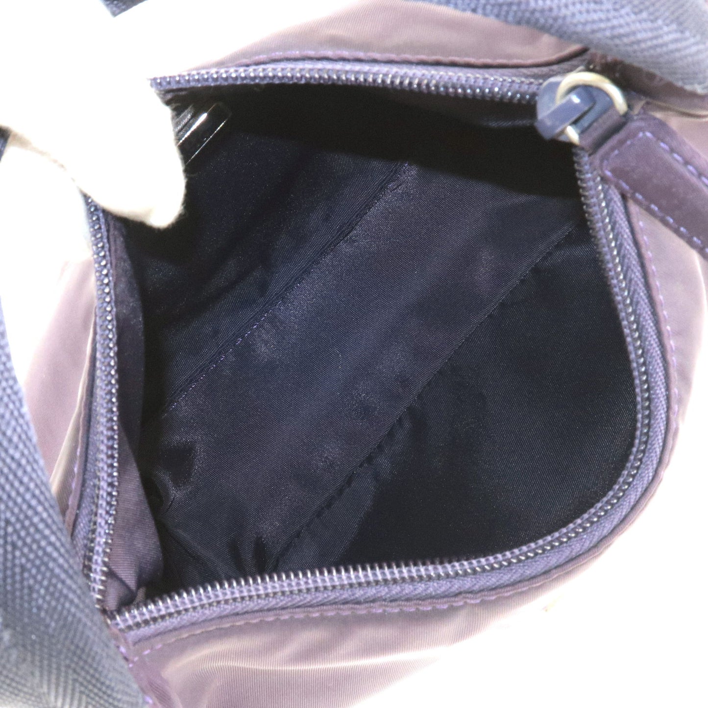 PRADA Logo Nylon Hand Bag Pouch Purse Purple MV519
