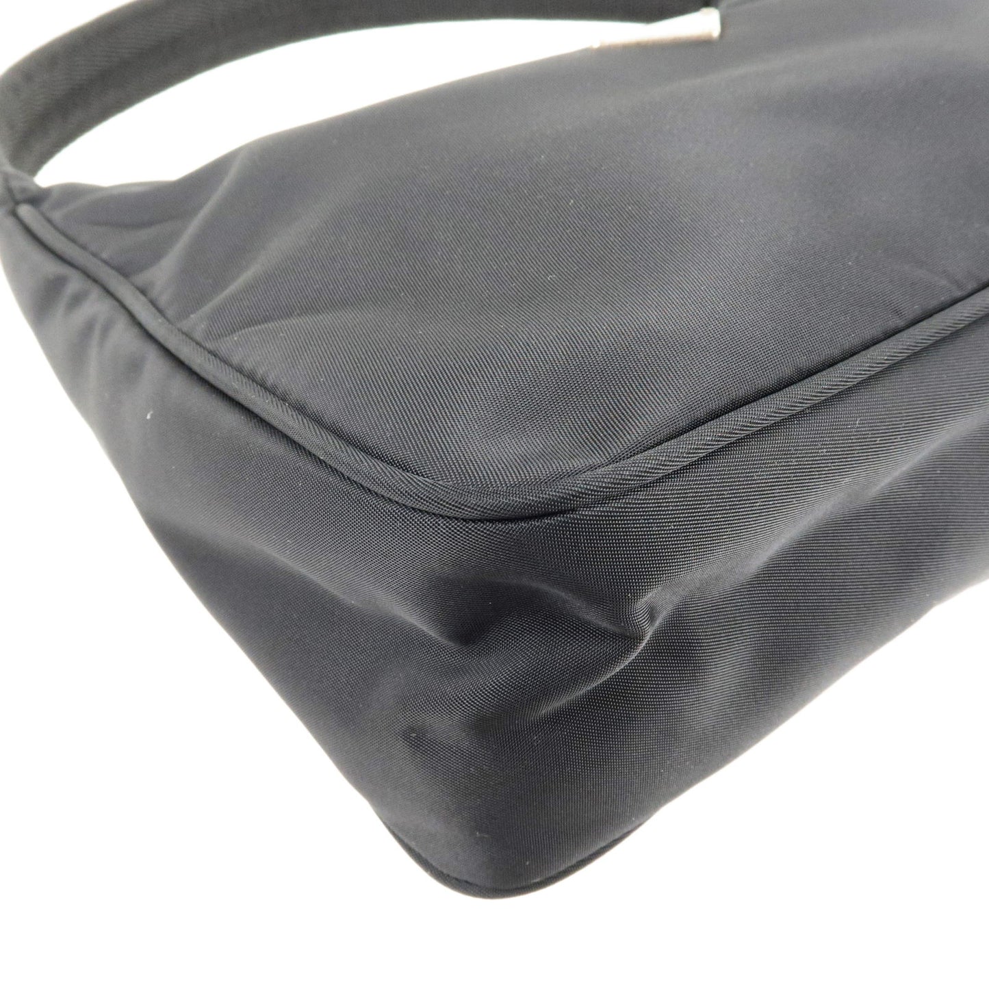 PRADA Logo Nylon Hand Bag Pouch Purse Black MV515