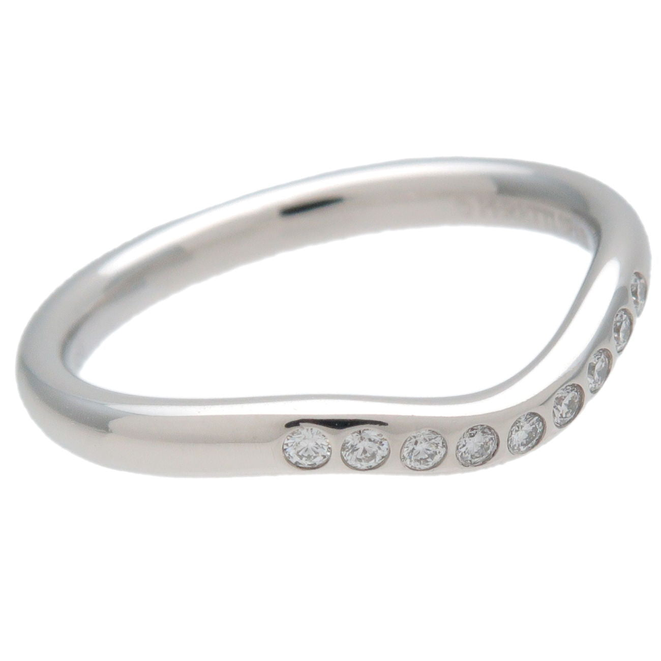 Tiffany&Co.-Curved-Band-Ring-9P-Diamond-PT950-Platinum-US4.5 – dct