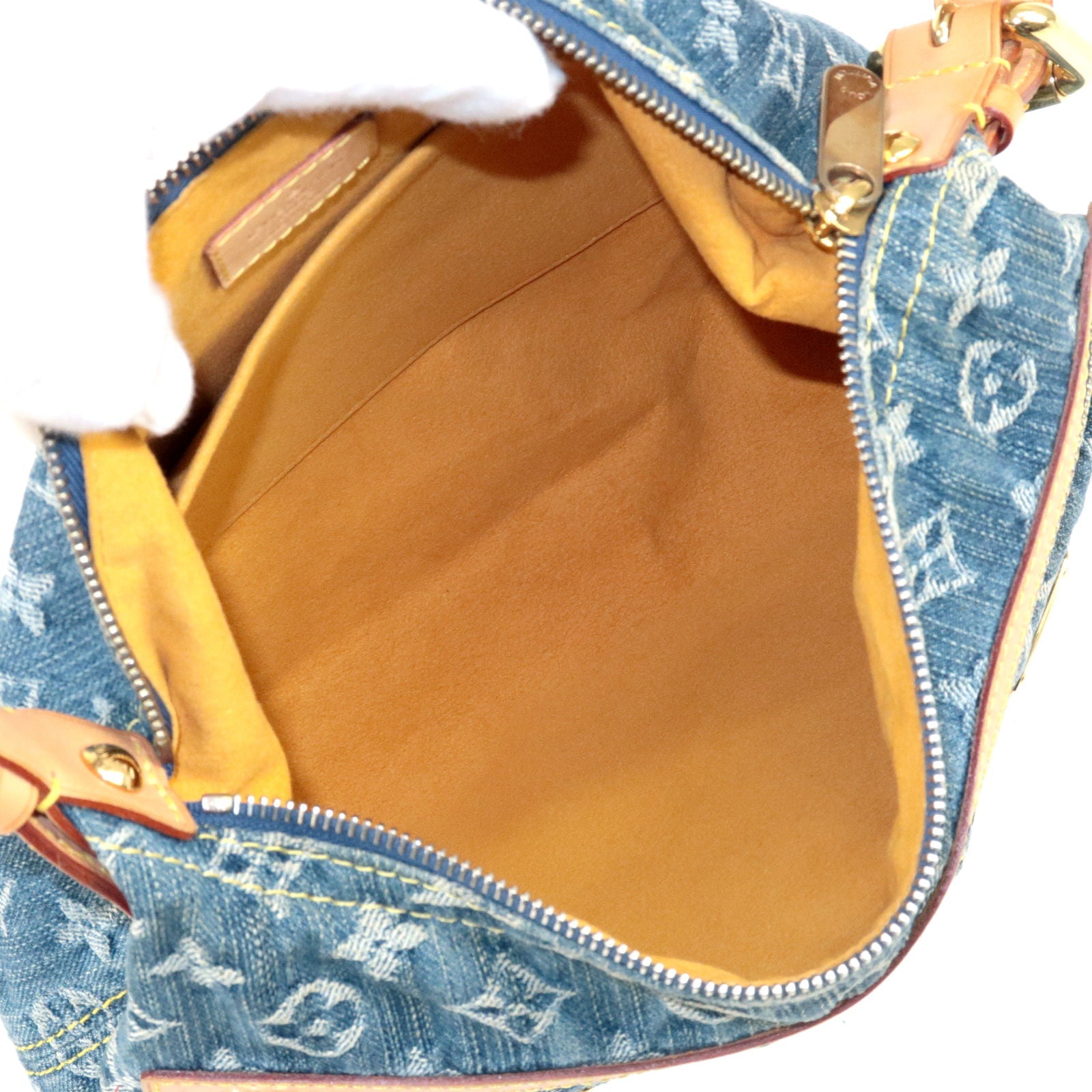 Louis Vuitton M95216 pink Denim Shoulder Bag Handbag Monogram Mini Pretty