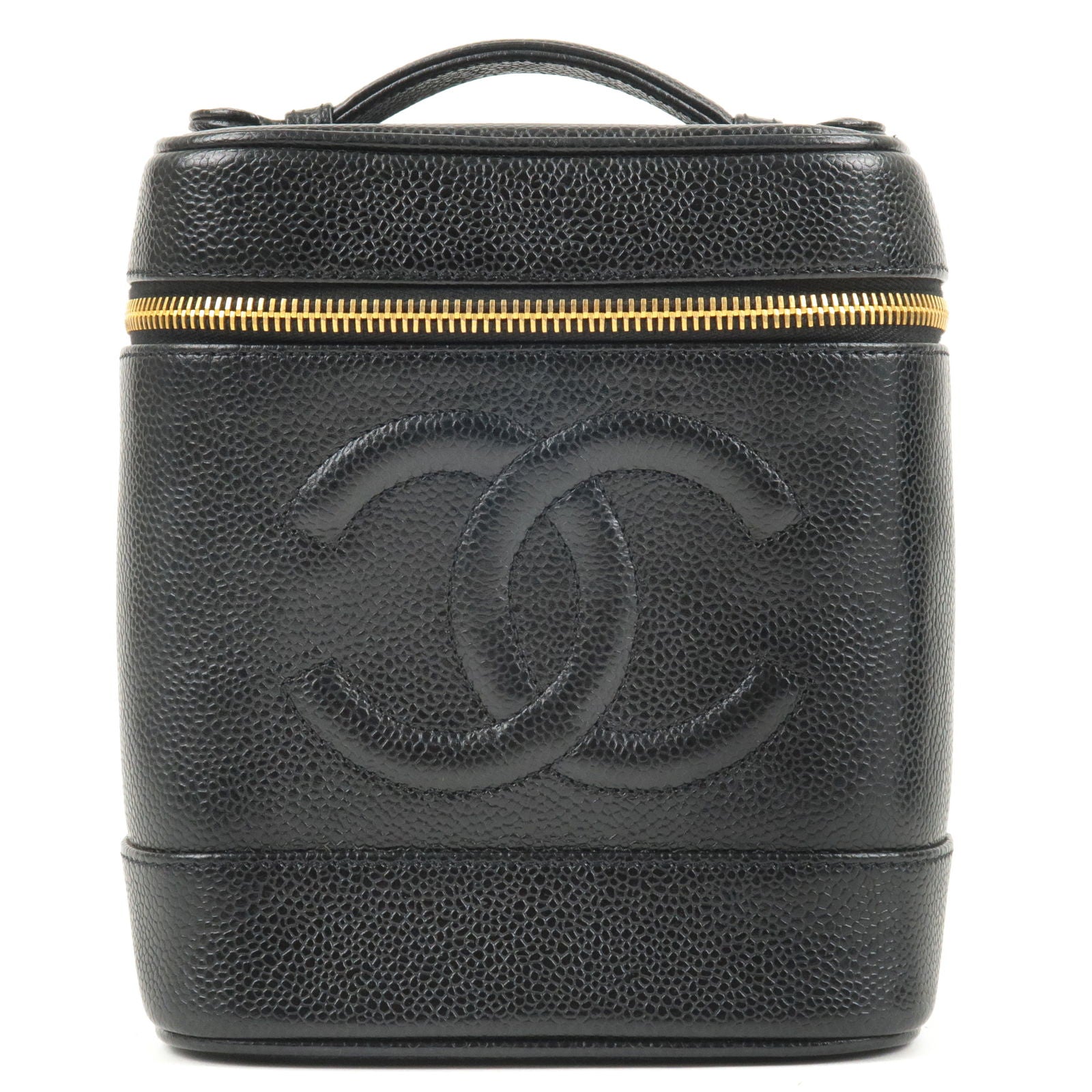 Chanel Vintage Chanel Vanity Black Caviar Leather Medium Cosmetic