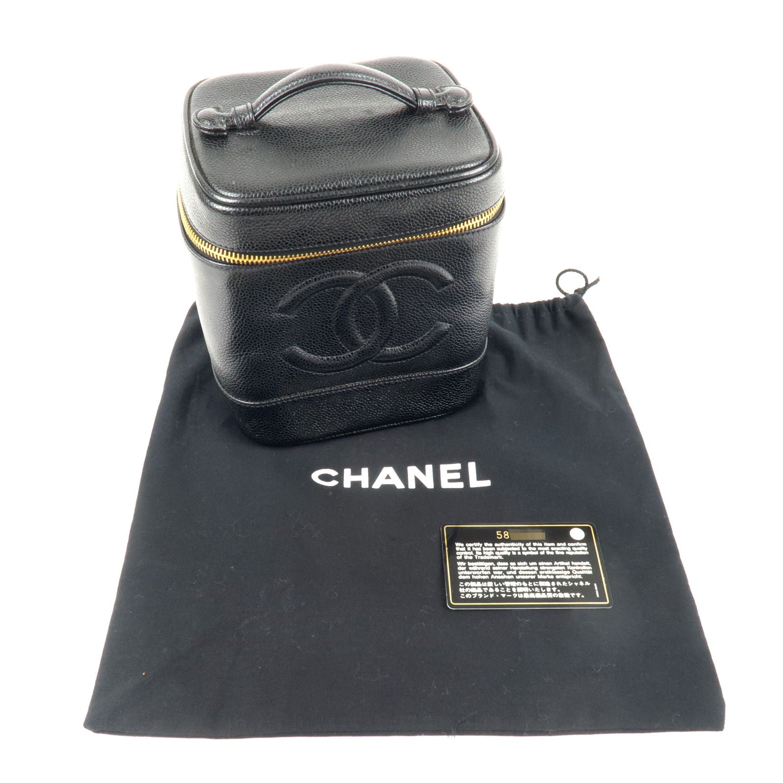 Cosmetic - Bag - CHANEL - Bag - Hand - Owned embellished globe earrings -  Black - A01998 – Chanel Pre - Bag - Chanel Gabrielle Wallet - Skin - Vanity  - Caviar