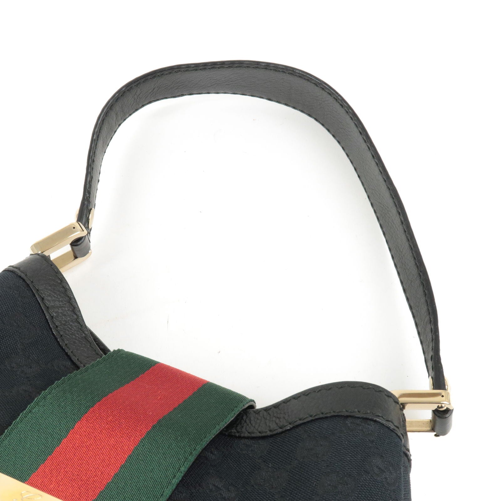 GUCCI BLACK LEATHER BAMBOO SHERRY LINE BACKPACK