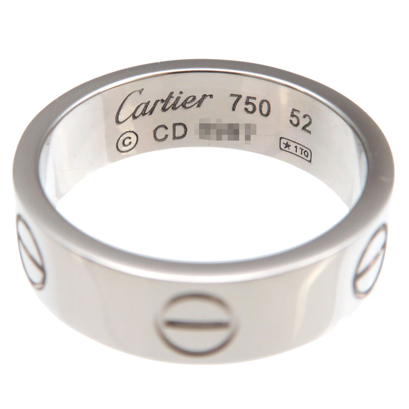 Cartier Love Ring K18WG 750WG White Gold #52 US6-6.5 EU52.5