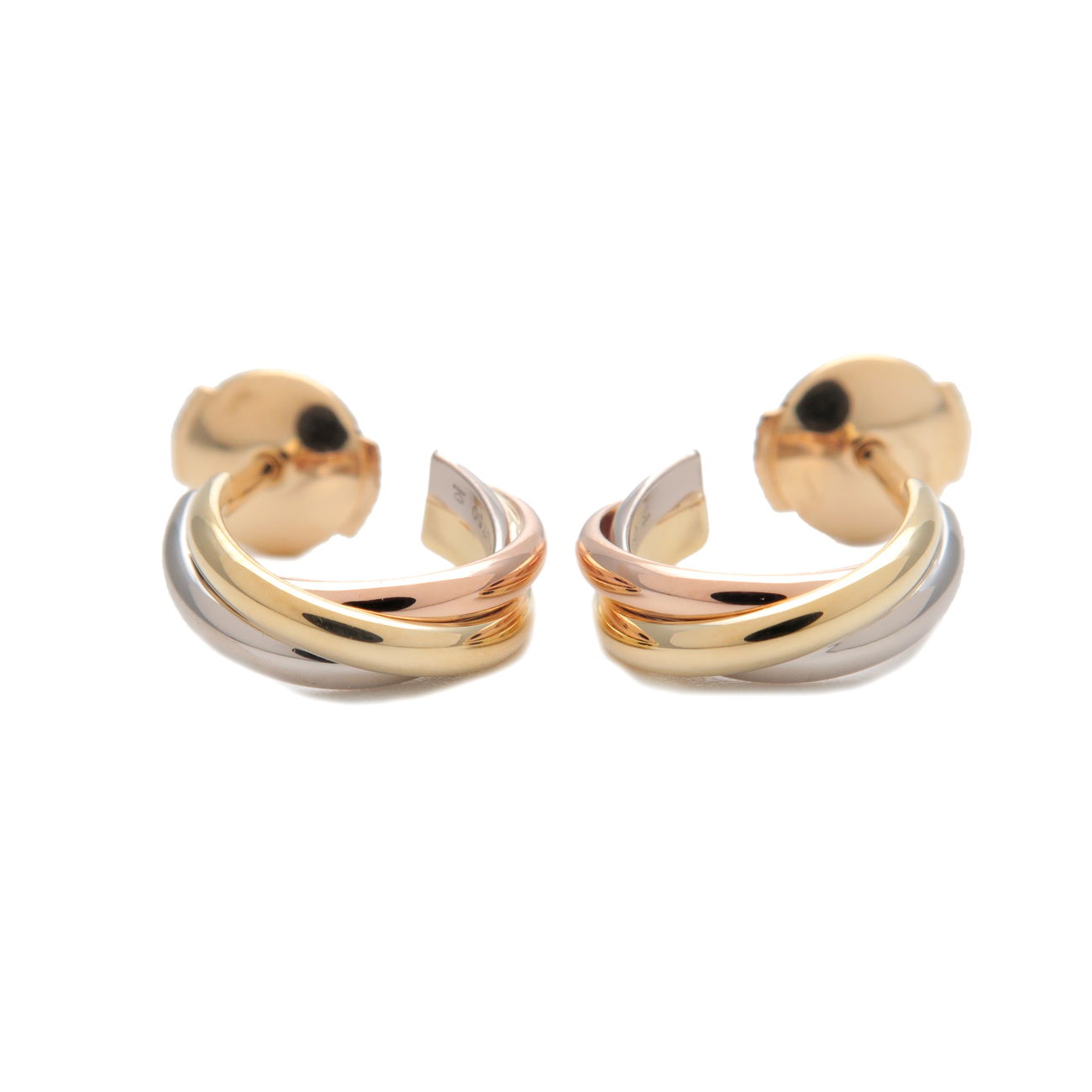 Cartier-Trinity-Earrings-K18-750-Yellow-Gold--White-Gold-Rose-Gold