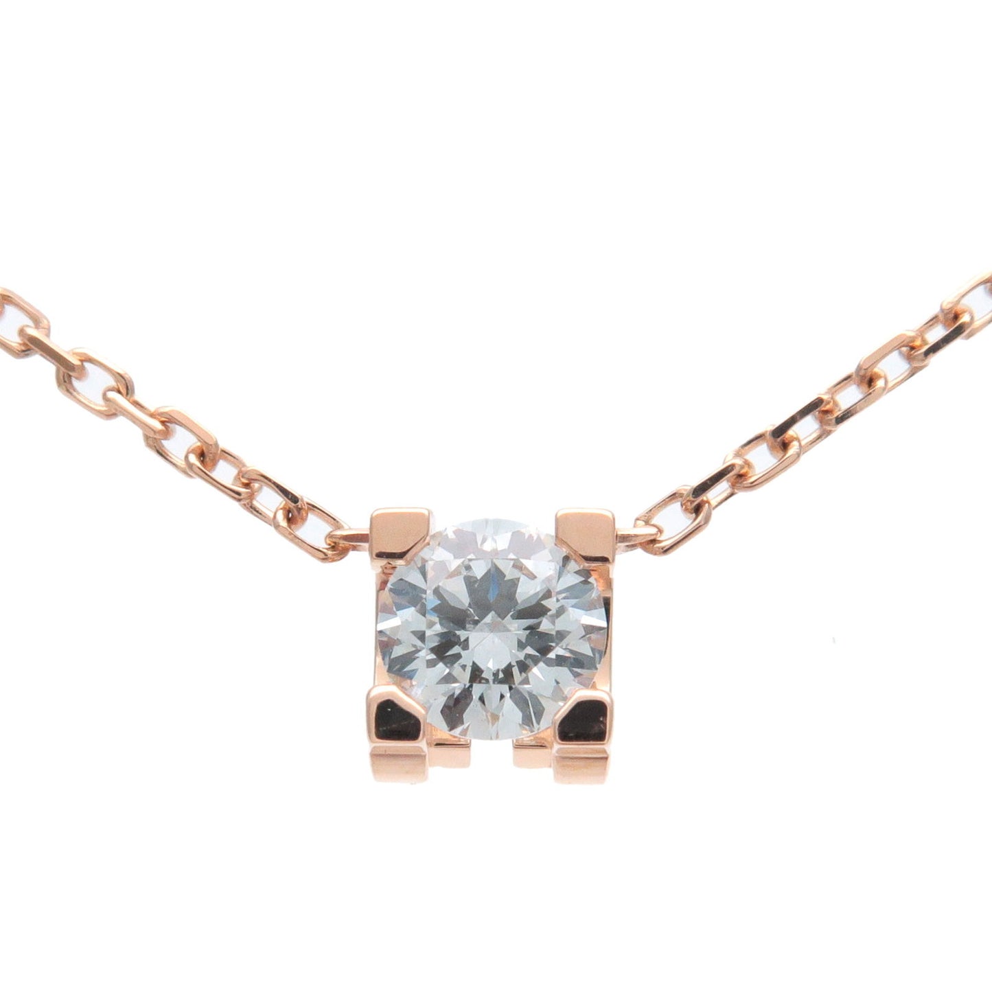 Cartier-C-de-Cartier-Diamond-Necklace-0.19ct-750PG-Rose-Gold