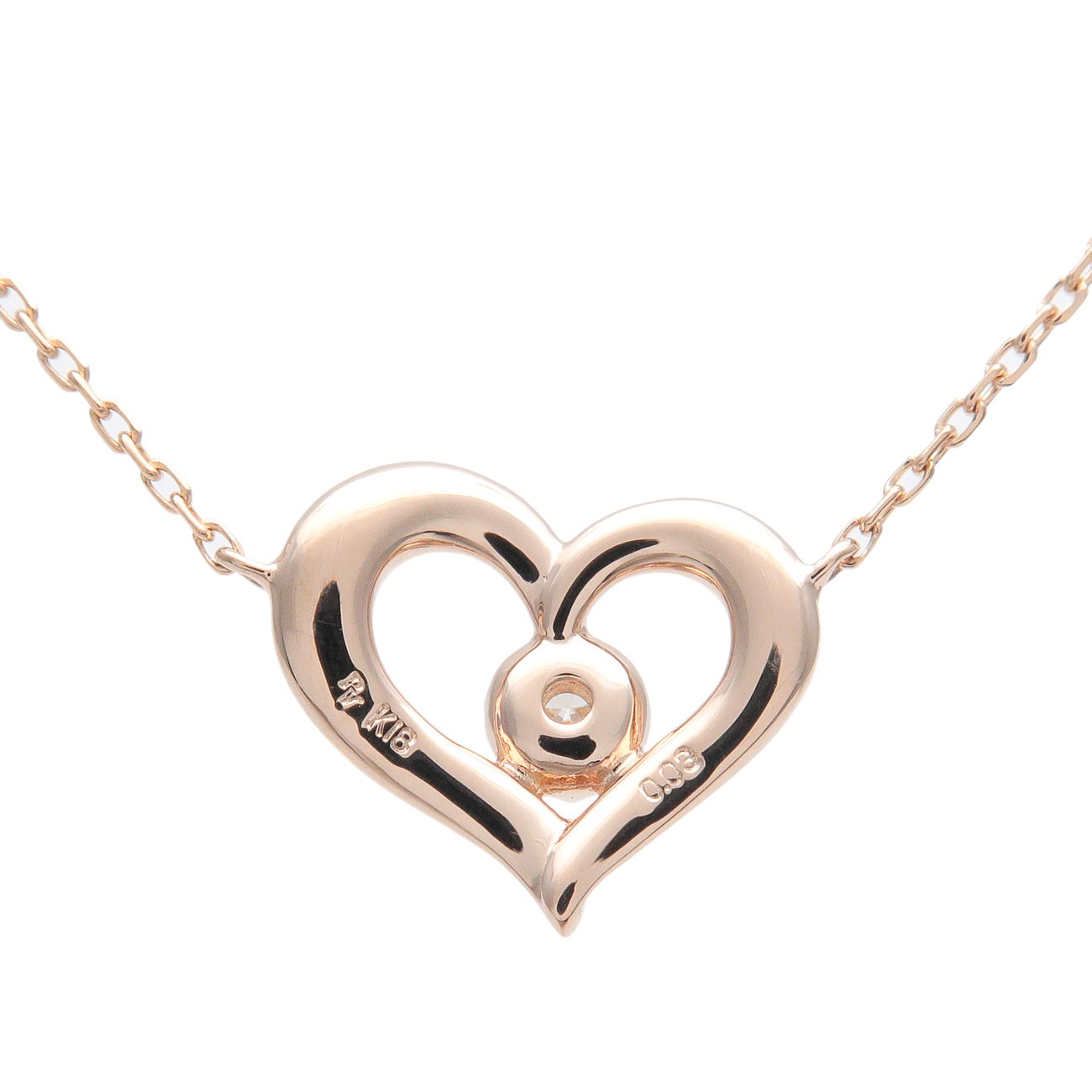 Ponte-Vecchio-Heart-1P-Diamond-Necklace-0.03ct-K18-750-Rose-Gold