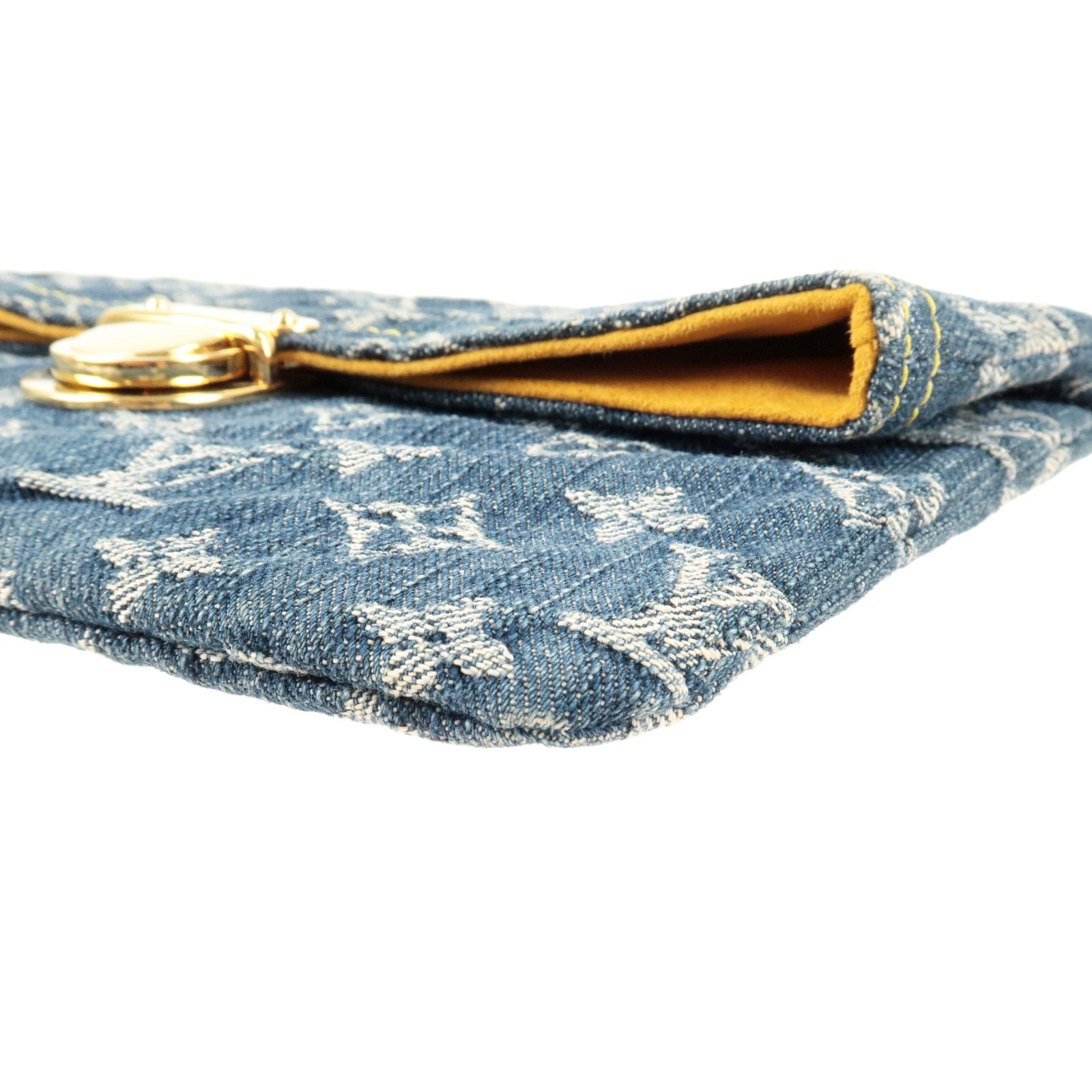 Louis Vuitton Blue Denim Clutch Pochette Bag