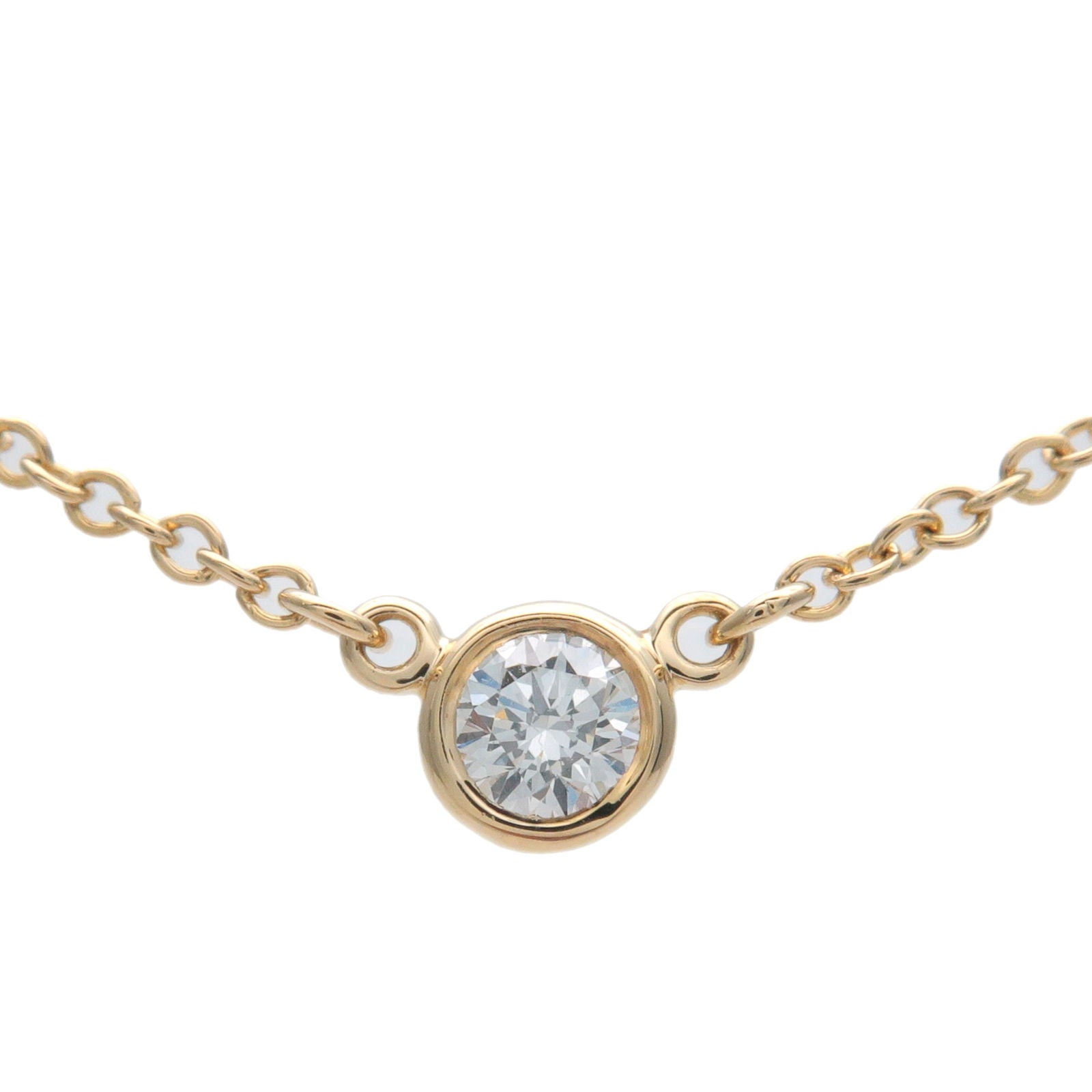 Tiffany&Co.-By-the-Yard-1P-Diamond-Necklace-0.08ct-K18-Yellow-Gold