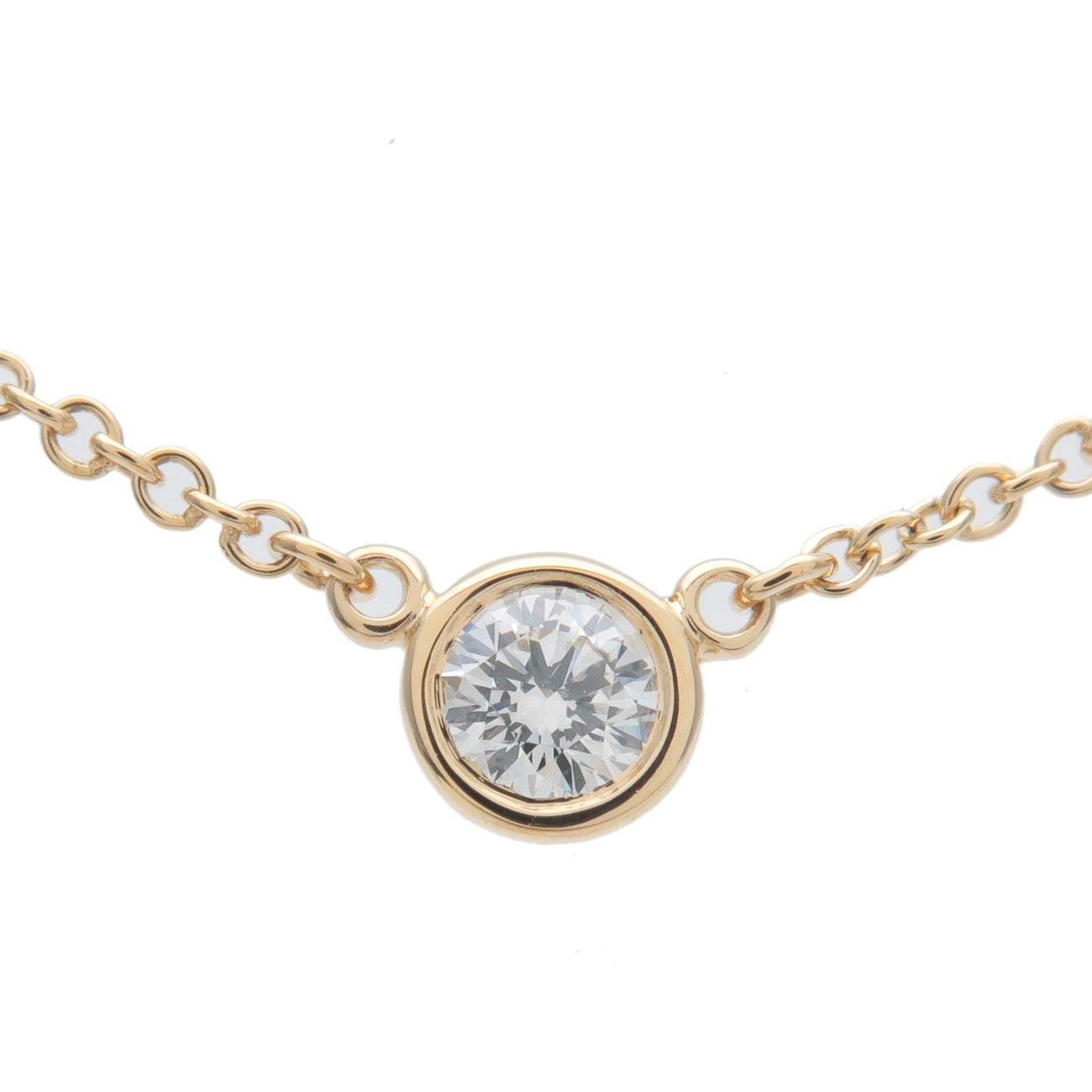 Tiffany&Co.-By-The-Yard-1P-Diamond-Necklace-0.14ct-K18-Yello-Gold