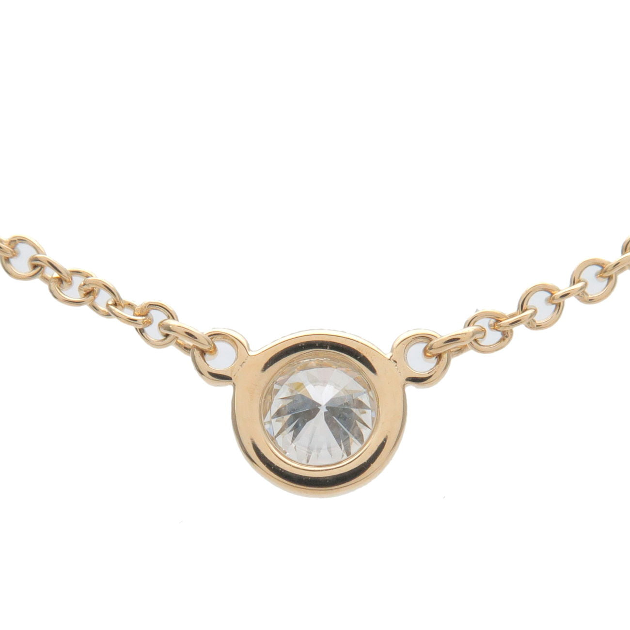 Tiffany&Co. By The Yard 1P Diamond Necklace 0.14ct K18 Yello Gold