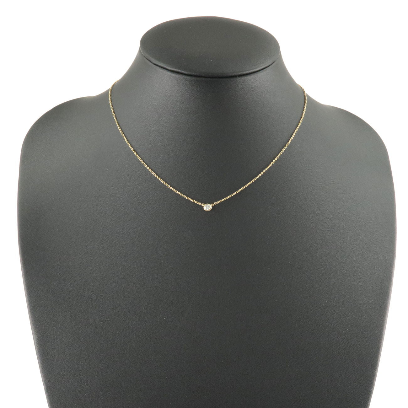 Tiffany&Co. By The Yard 1P Diamond Necklace 0.14ct K18 Yello Gold