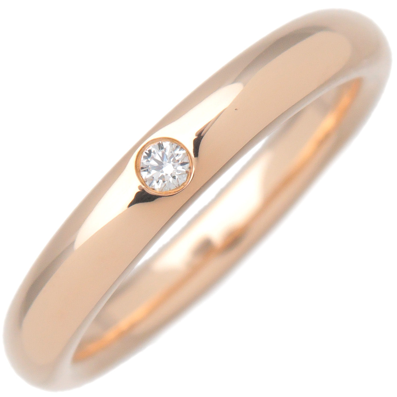 Tiffany&Co.-Stacking-Band-Ring-1P-Diamond-K18PG-750PG-US4-EU46.5