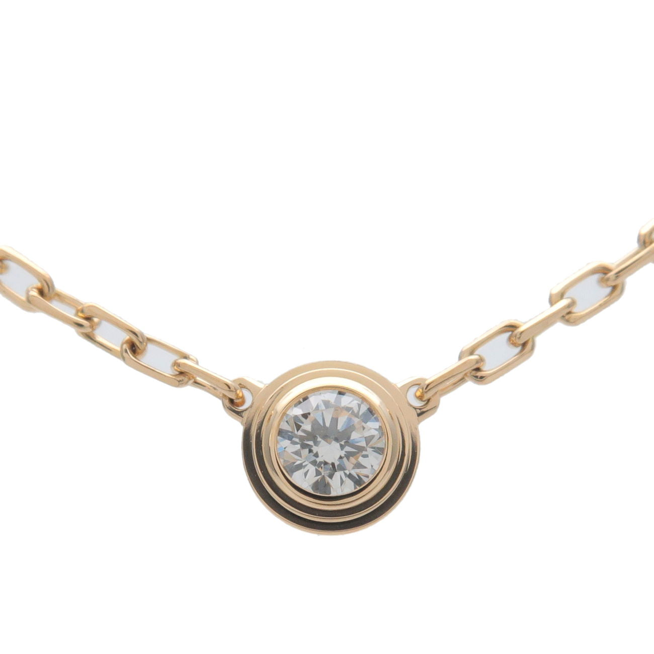 Cartier-Diamant-Leger-SM-1P-Diamond-Necklace-0.09ct-K18-750YG