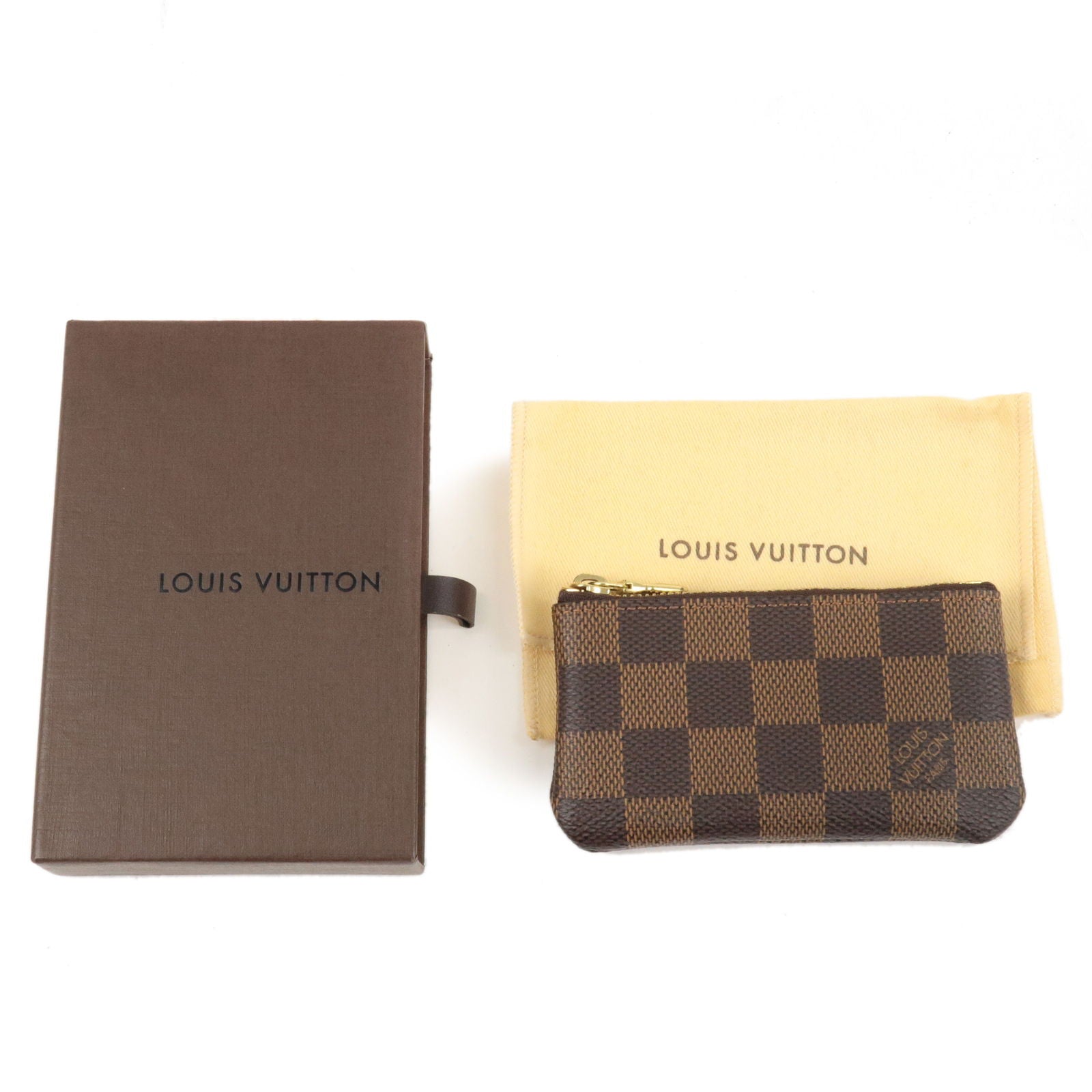 Louis Vuitton Pochette Key Cles Damier Graphite Keychain Pouch - Good  Condition