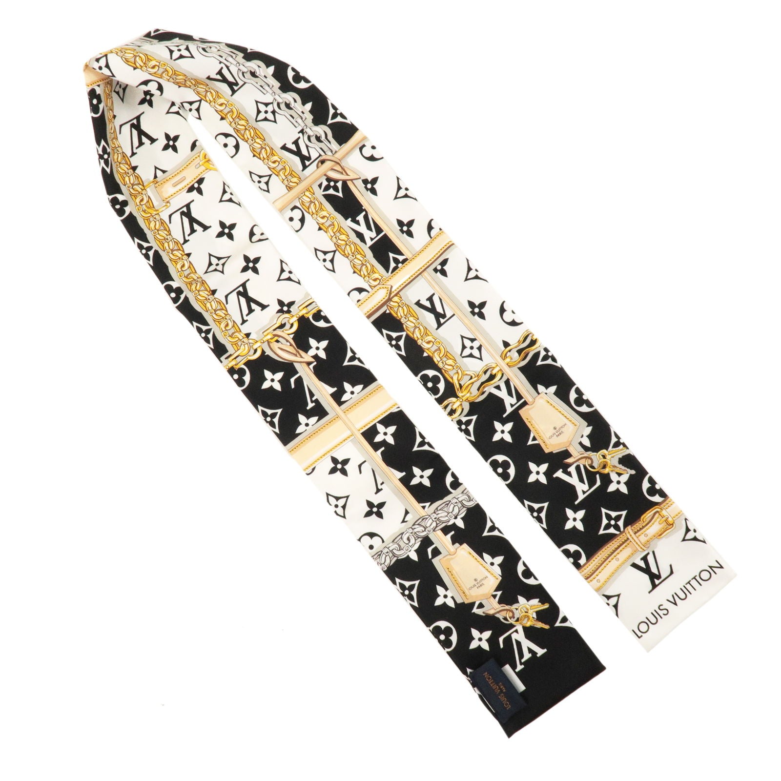 silk monogram confidential bandeau scarf