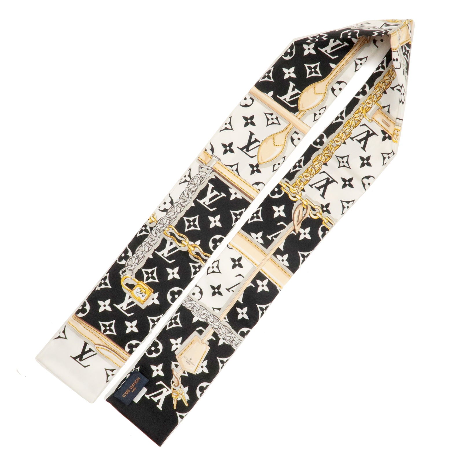 Louis Vuitton Bandeau monogram confidential silk Black White ref