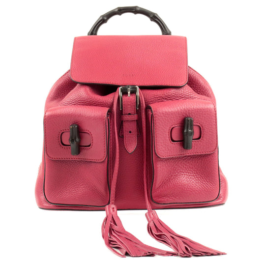 GUCCI-Bamboo-Back-Pack-With-Fringe-Leather-Pink-370833