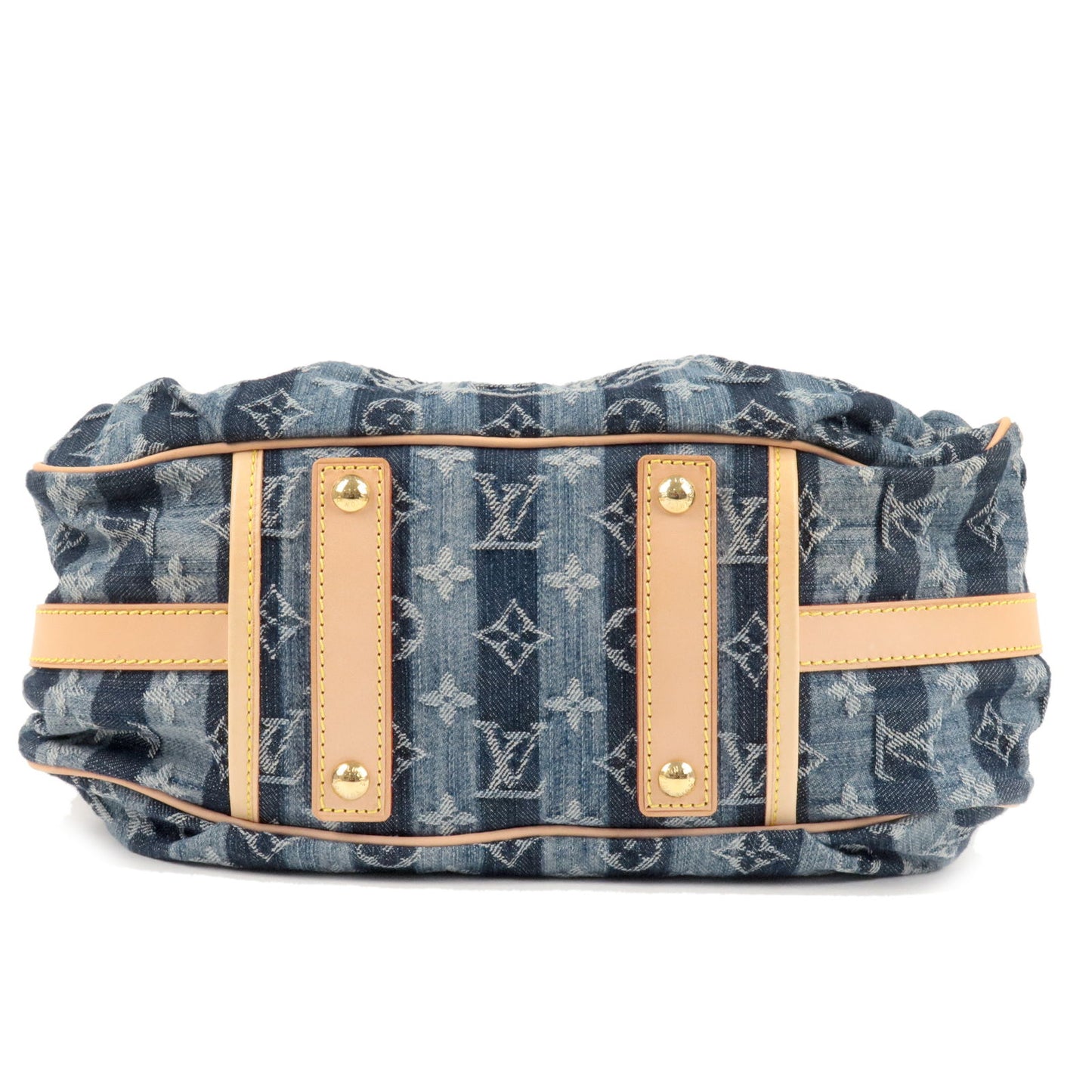 Louis Vuitton Porte Epaule Raye Handbag Striped Monogram Denim GM Blue  1976141