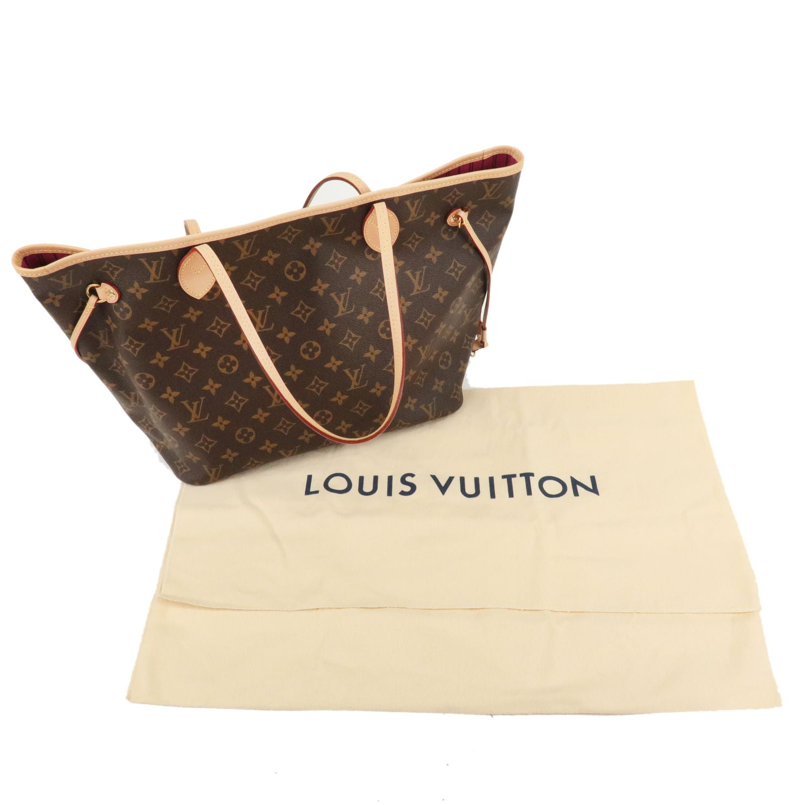 Louis Vuitton Neverfull Monogram Pouch Pochette With Pivone - A