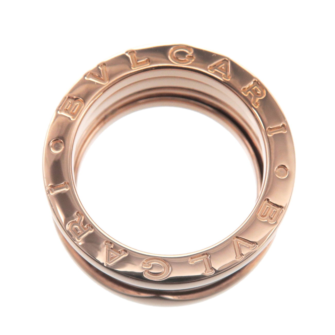 BVLGARI B-zero1 Ring 3 Band K18 750 Rose Gold #48 US4.5 EU48