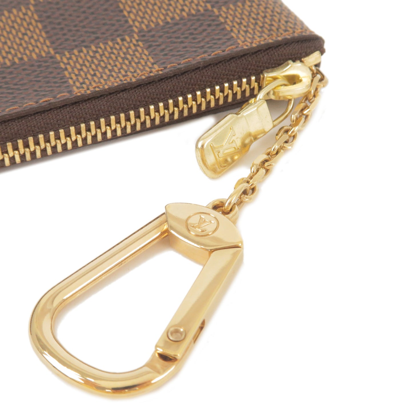 used LOUIS VUITTON Pochette Cle Coin purse key ring N62658 Damier 10987