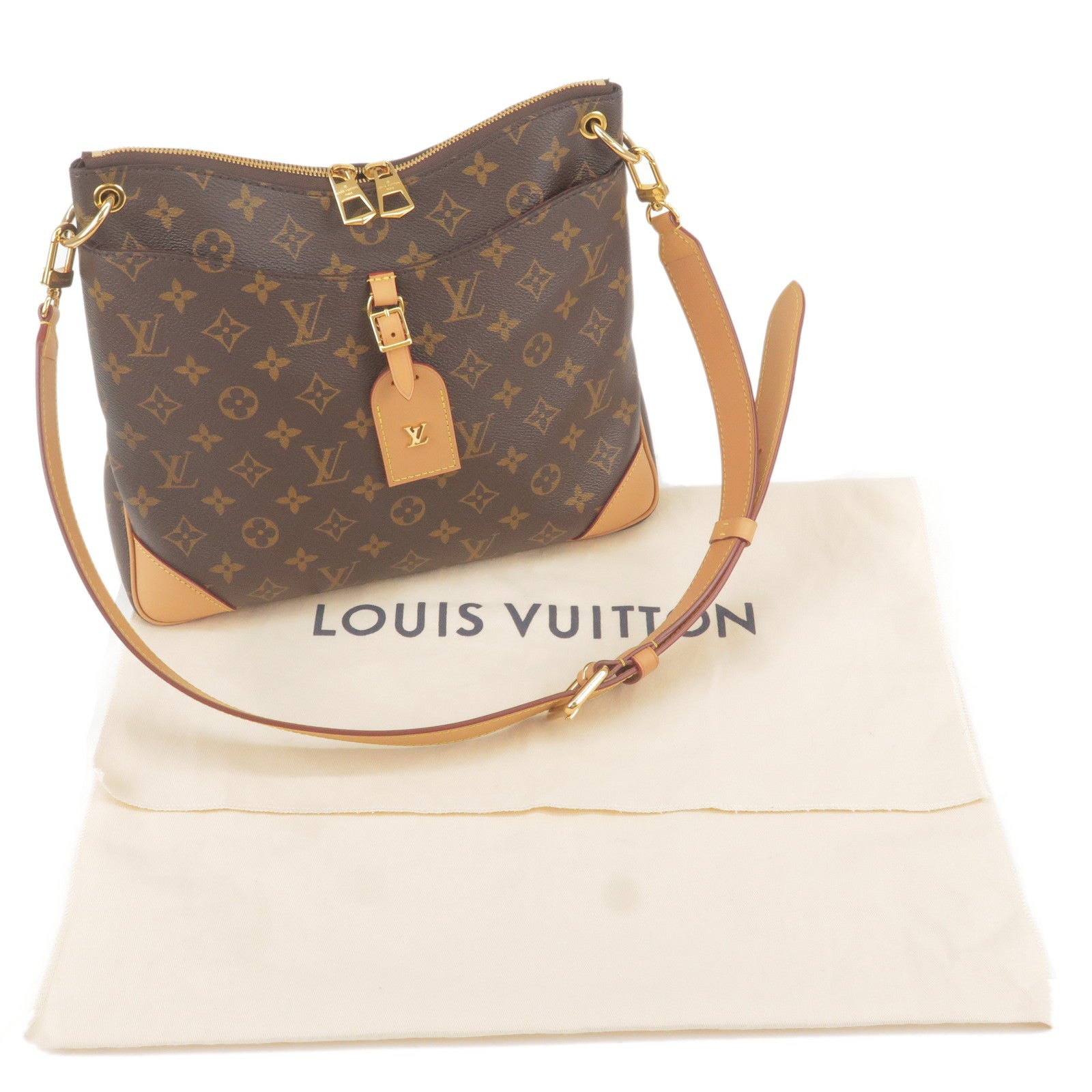 Louis Vuitton Odeon NM Monogram Canvas Shoulder Bag Brown