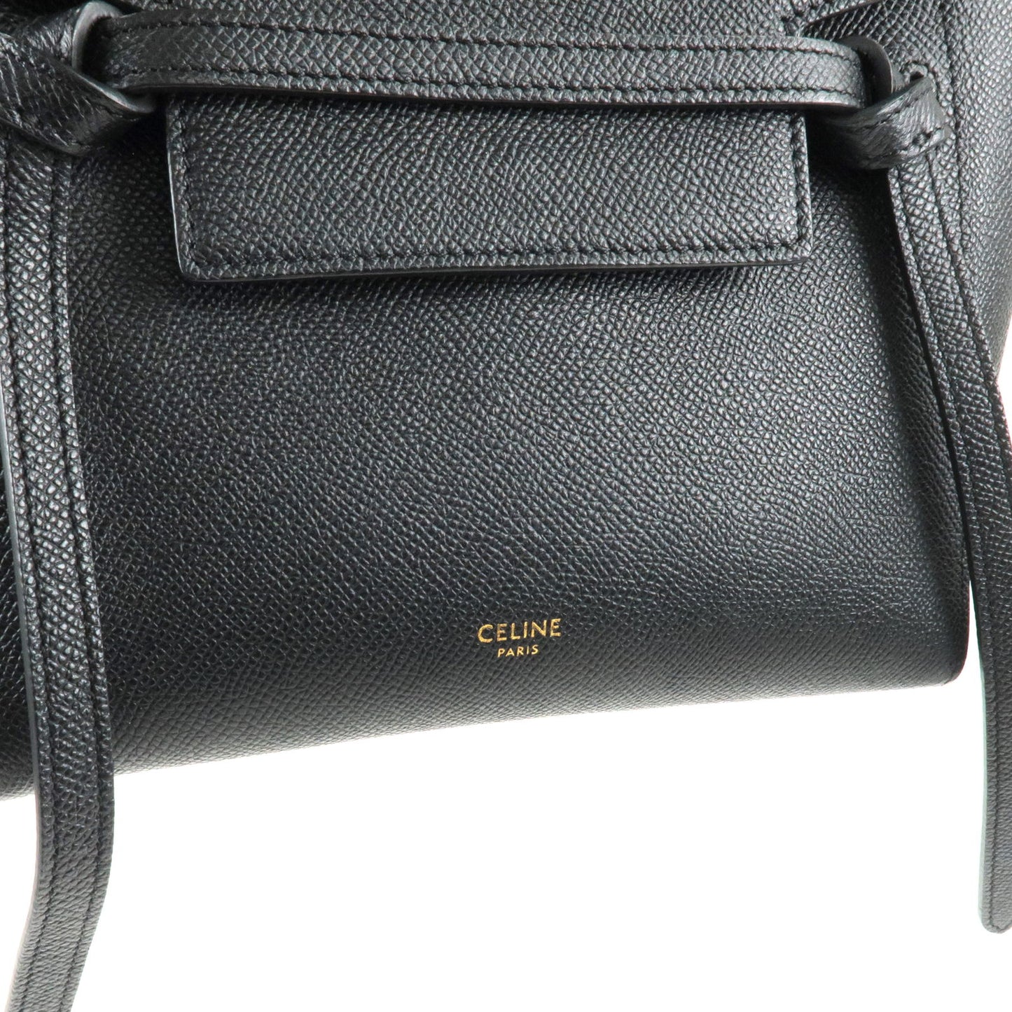 CELINE Leather Belt Bag Nano 2Way Bag Hand Bag Black 18900