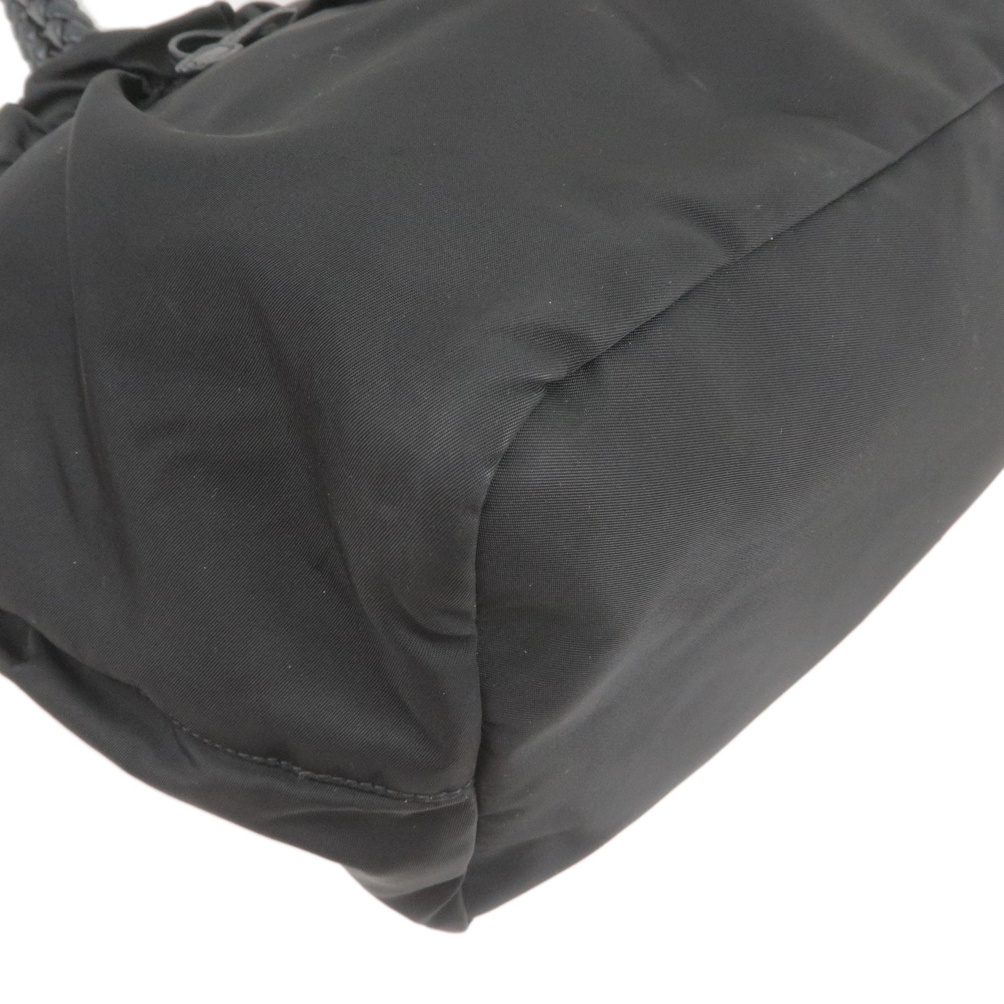 PRADA Logo Nylon Leather 2Way Bag Hand Bag Black NERO BN1970