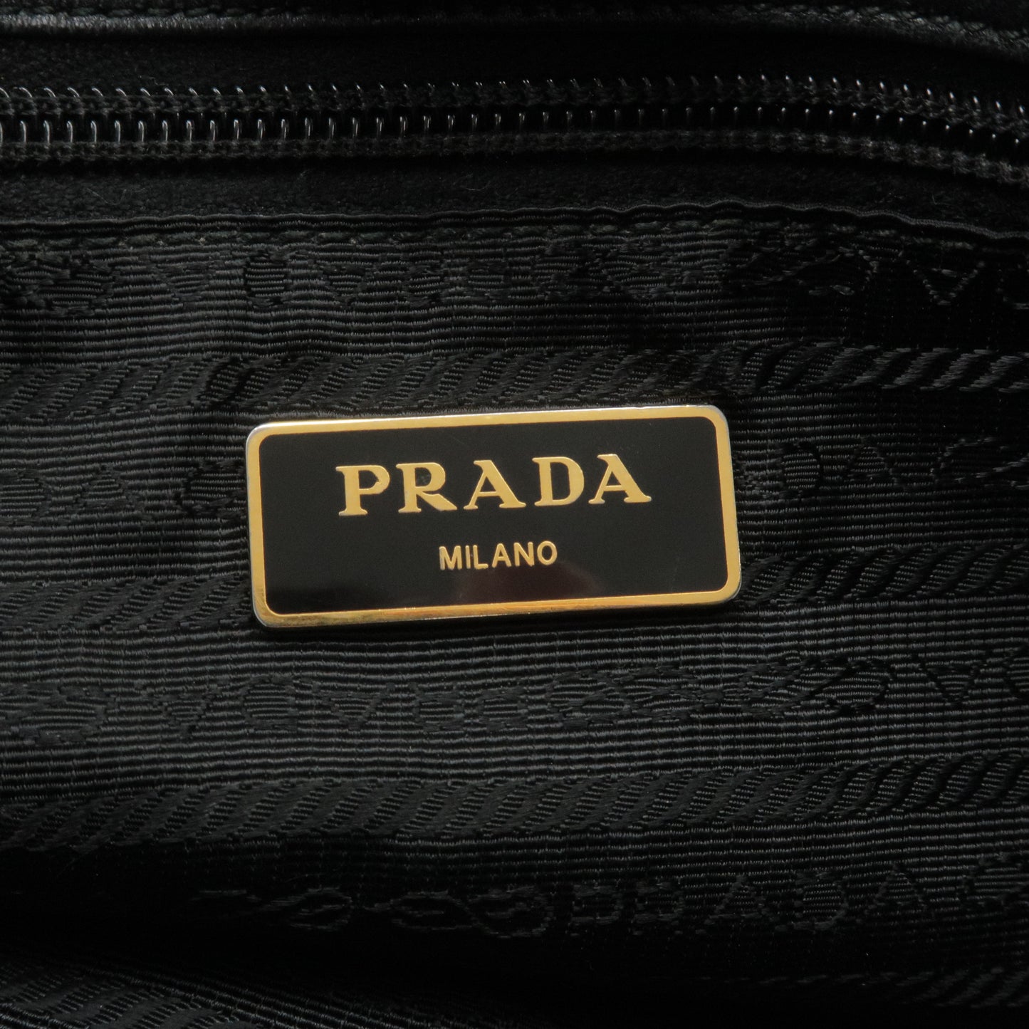 PRADA Logo Nylon Leather 2Way Bag Hand Bag Black NERO BN1970