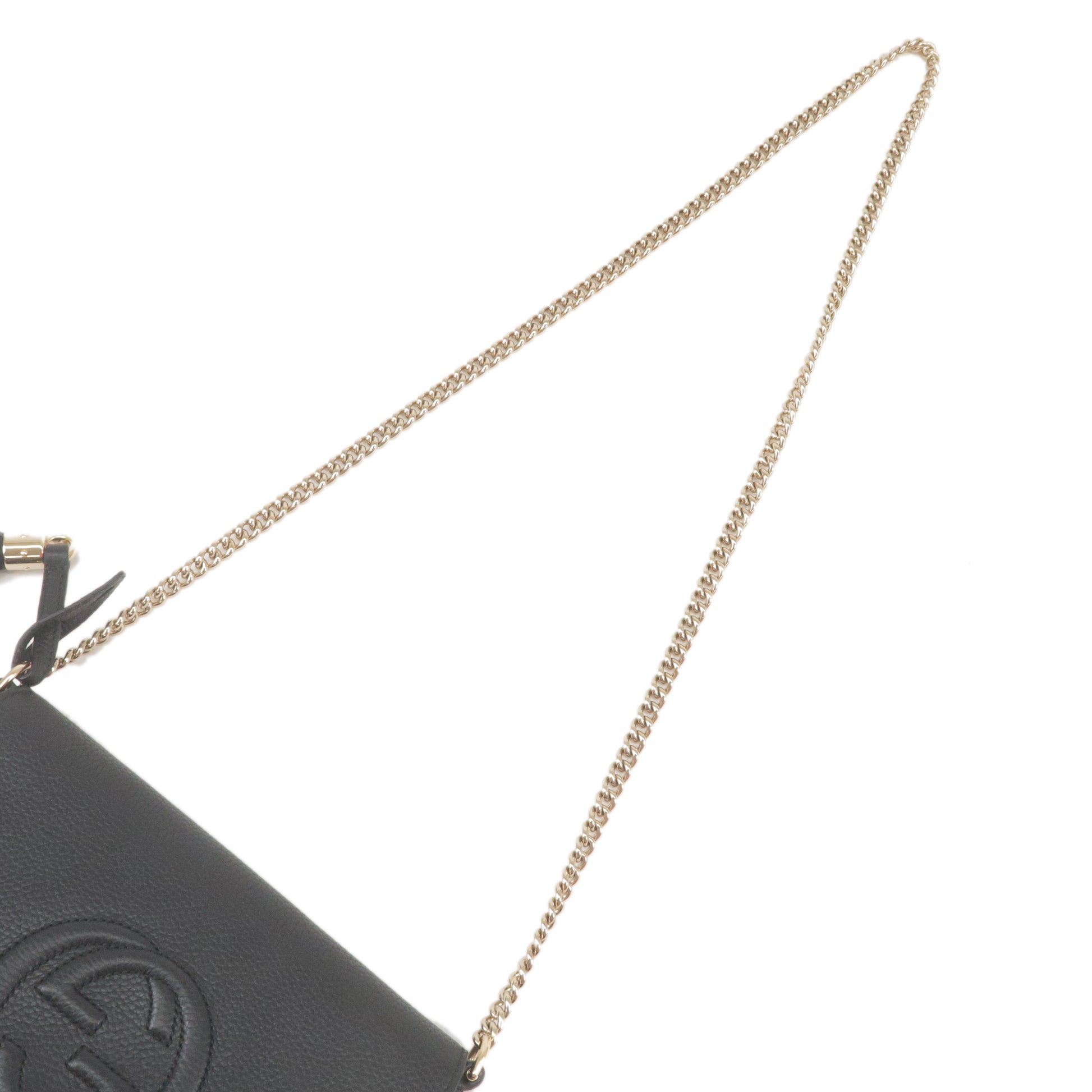 Authentic GUCCI SOHO Leather Chain Shoulder Bag Purse NERO Black 536224  Used F/S – WallBuildersLive