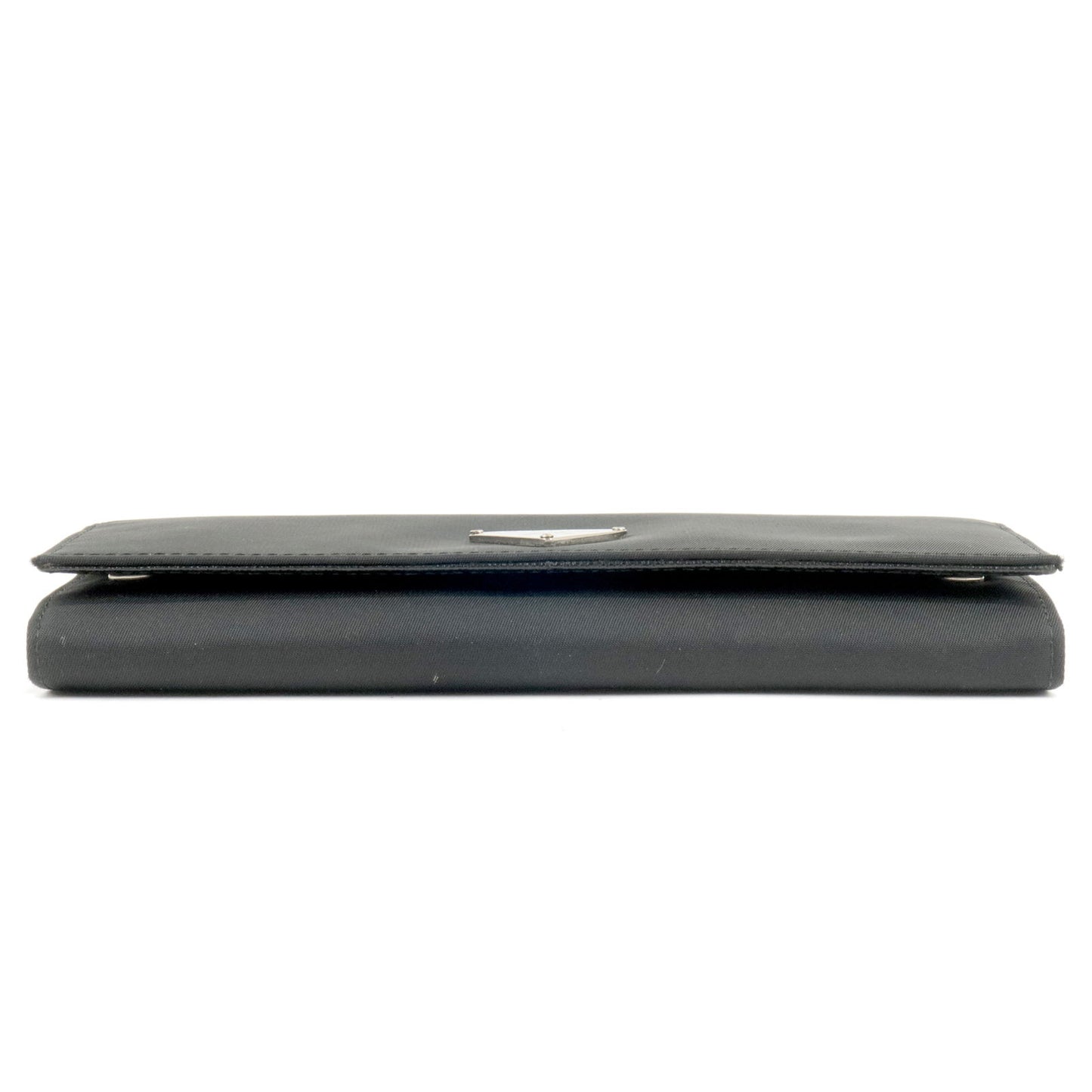 PRADA Logo Nylon Bi-fold Long Wallet NERO Black M201
