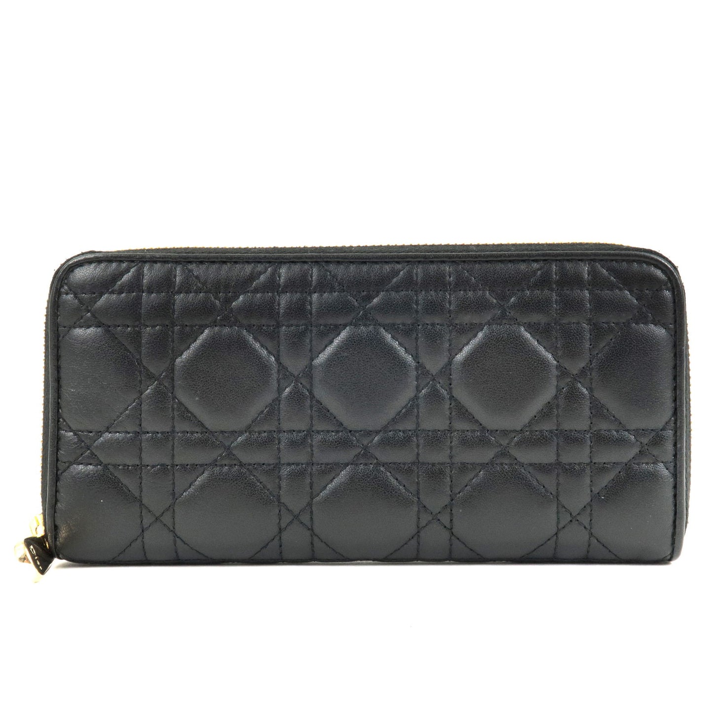 Christian-Dior-Cannage-Lady-Dior-Leather-Round-Zippy-Long-Wallet