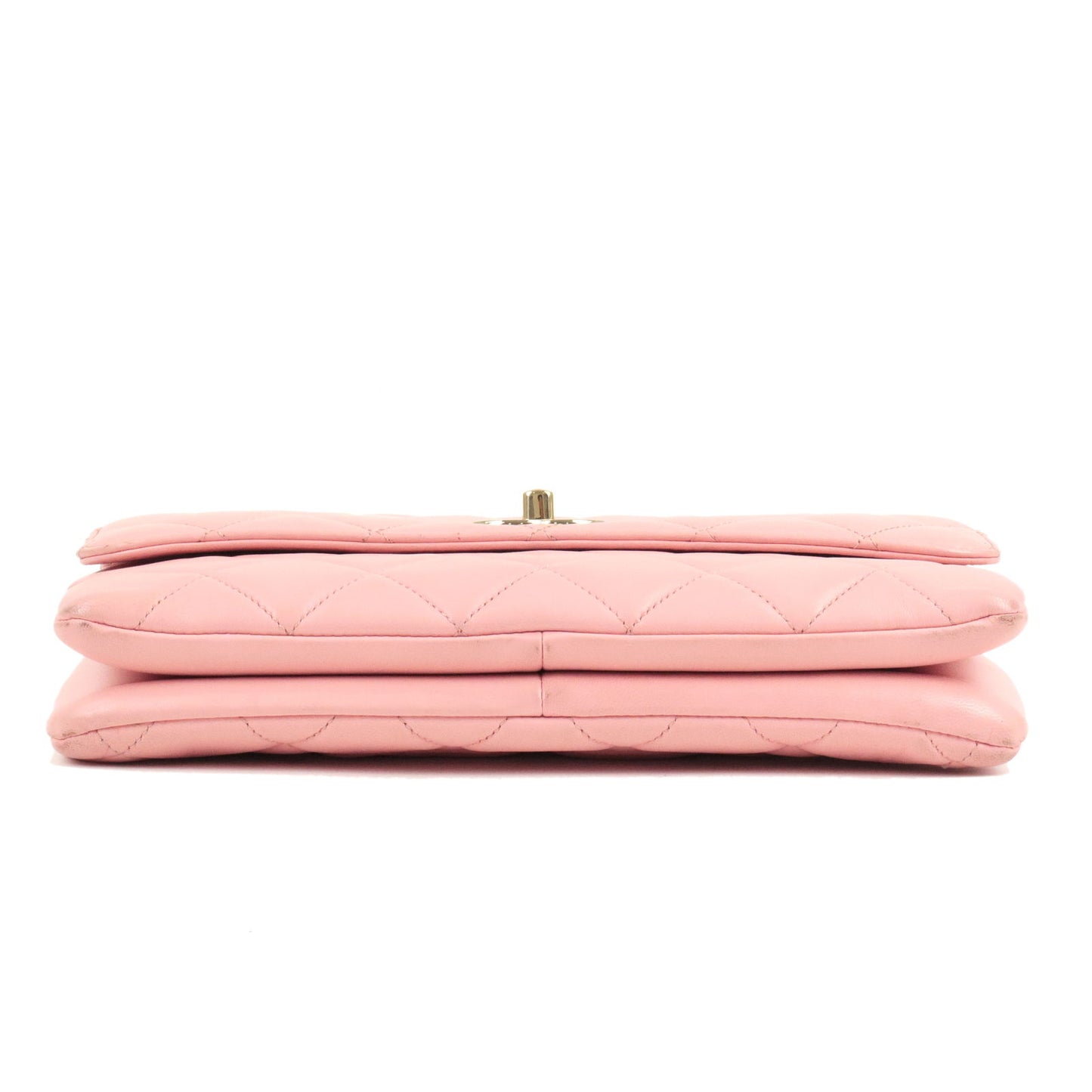 CHANEL Matelasse Lamb Skin Chain Shoulder Bag Pink Gold HDW 14143