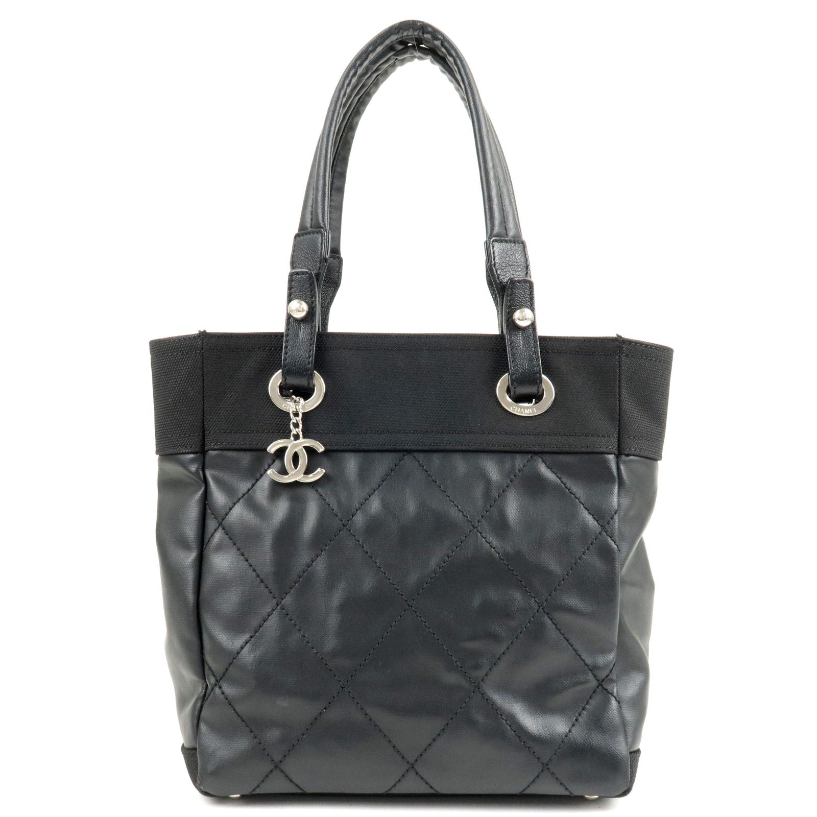 CHANEL-Paris-Biarritz-Tote-PM-Coated-Canvas-Leather-Black-A34208 –  dct-ep_vintage luxury Store