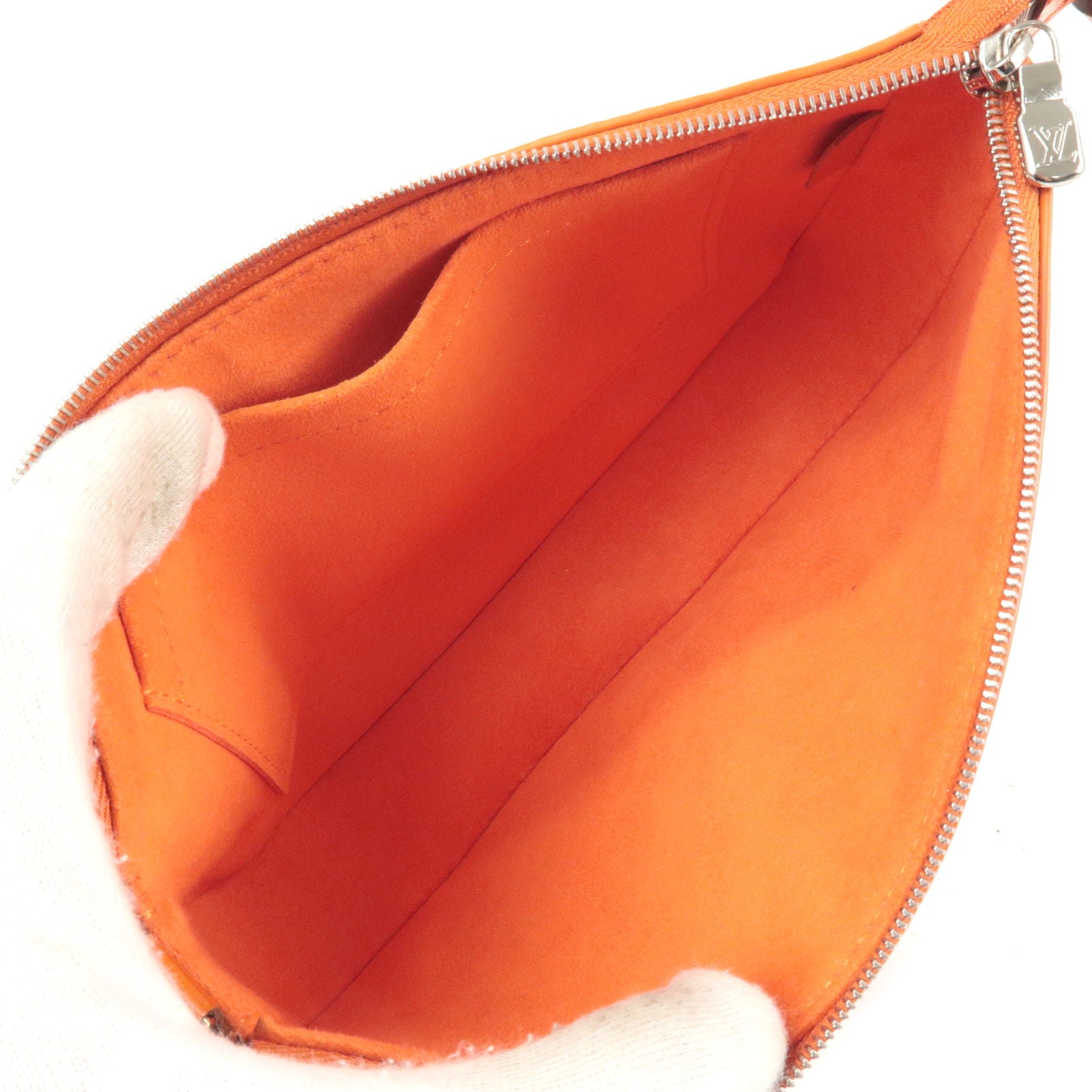 Pochette accessoire leather handbag Louis Vuitton Orange in