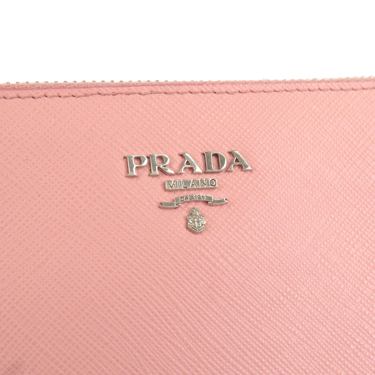 PRADA Logo Leather Shoulder Bag Pouch PETARO Pink 1NH004