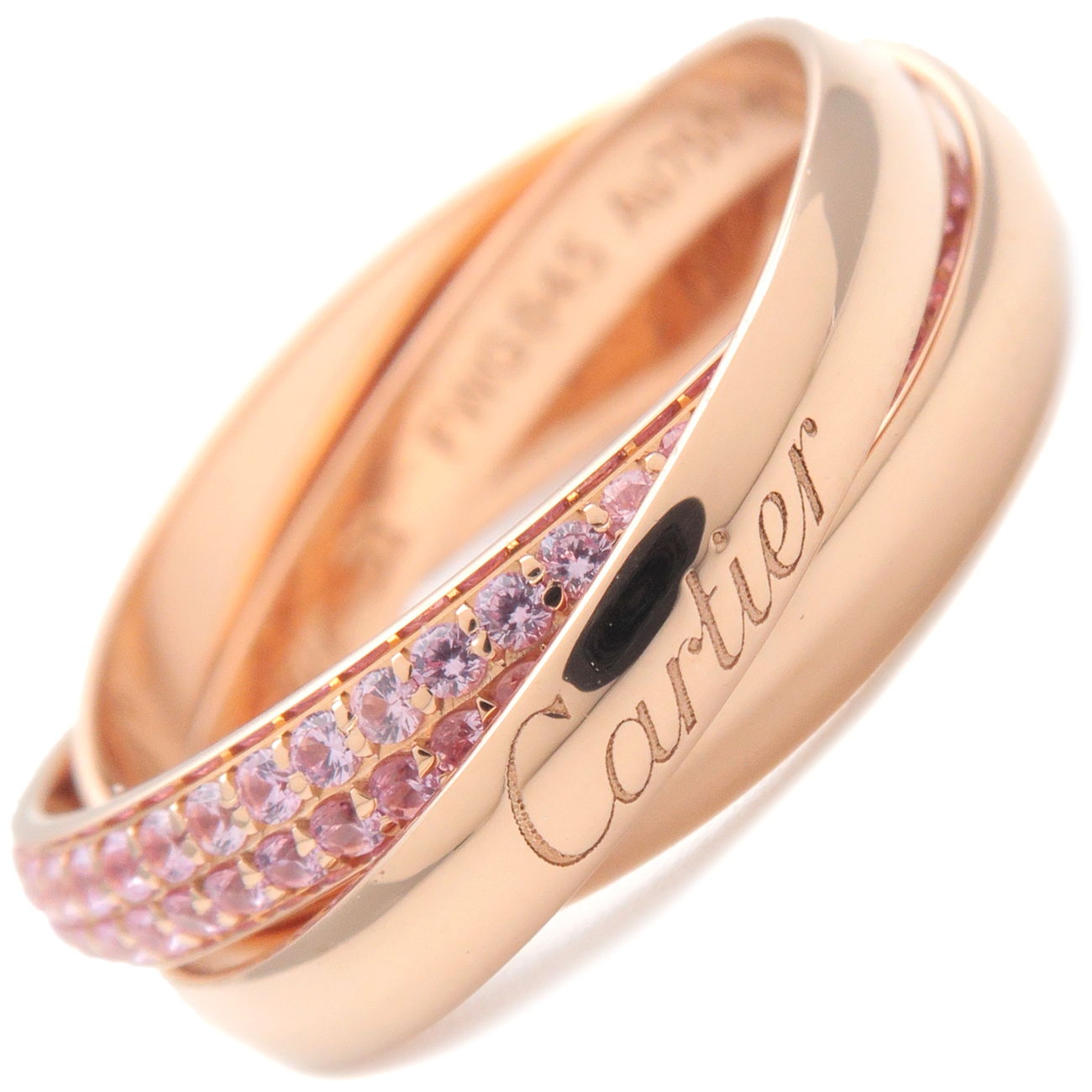 Cartier-Trinity-Ring-Pink-Sapphire-K18-Rose-Gold-#51-US5.5-6.0