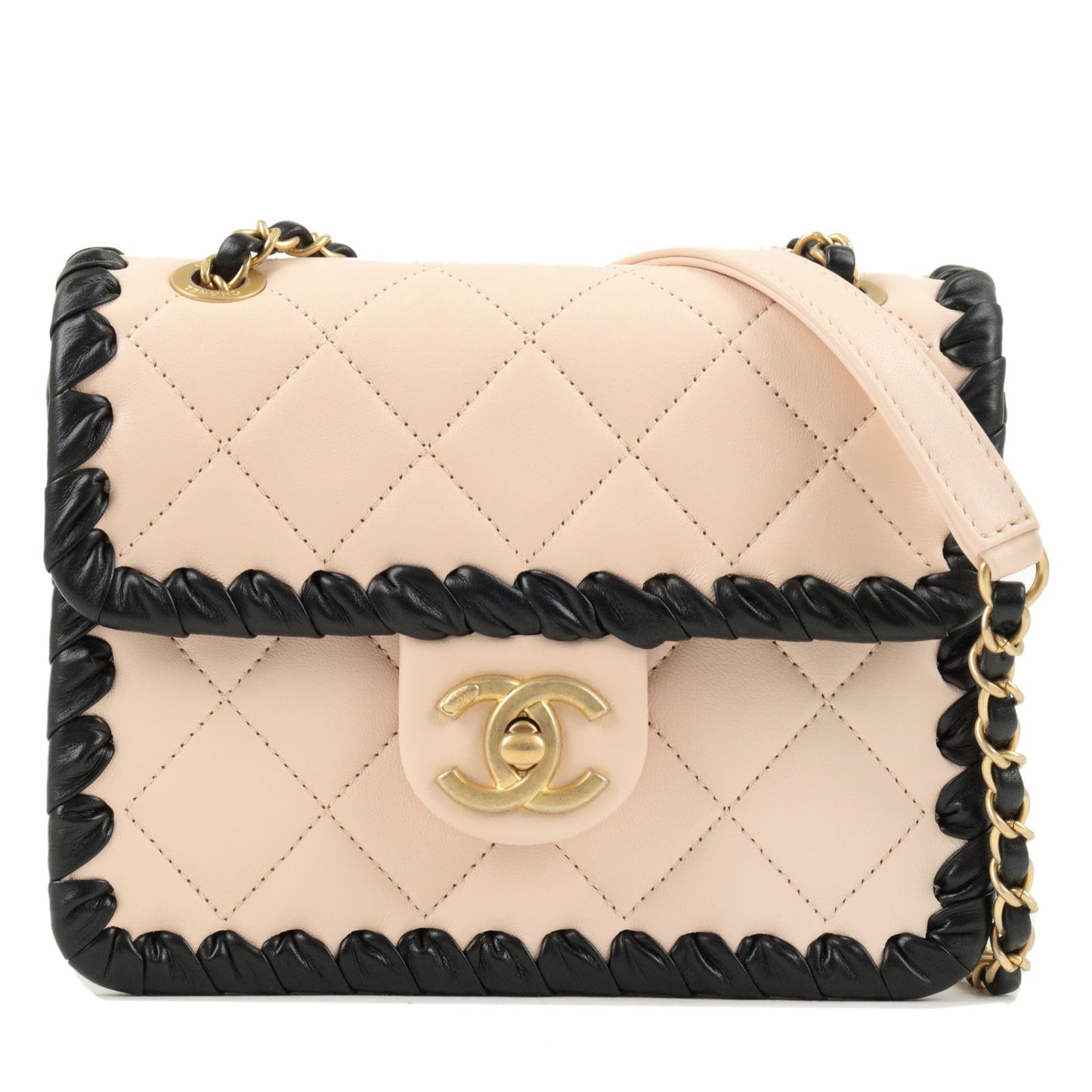 CHANEL-Matelasse-Lamb-Skin-Chain-Shoulder-Bag-Pink-Black – dct-ep_vintage  luxury Store
